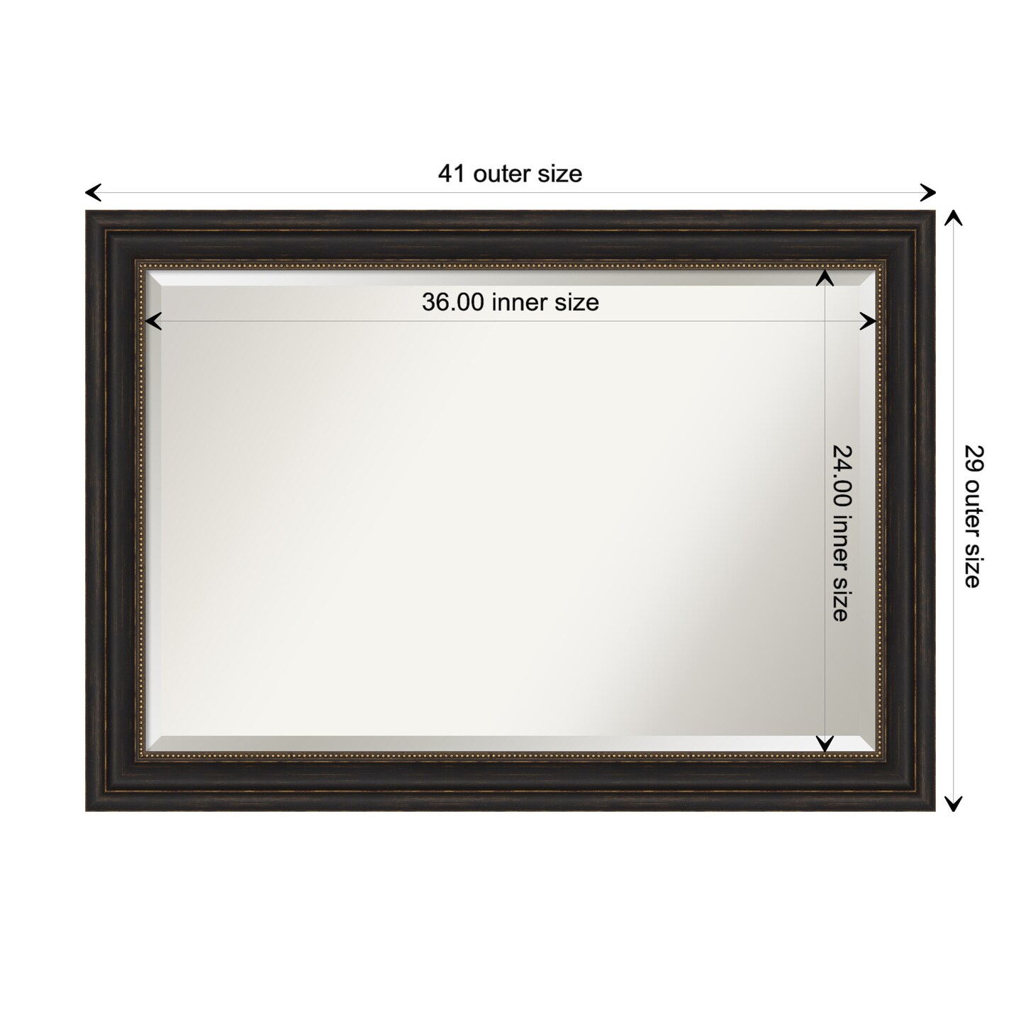Beveled Bathroom Wall Mirror, Accent Bronze Frame