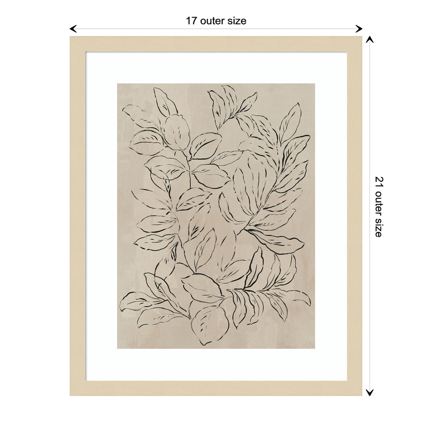 Outlined Leaves II by Asia Jensen Wood Framed Wall Art Print | Michaels