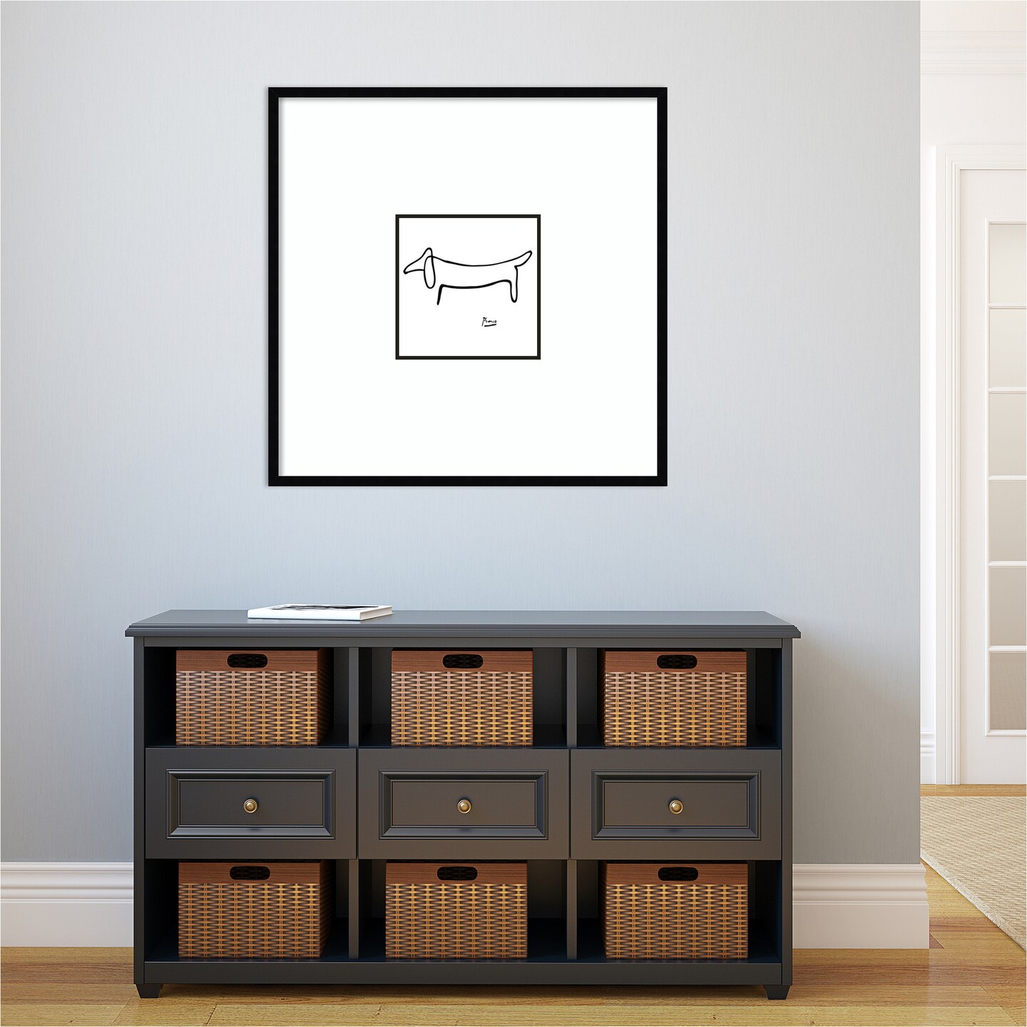 Le Chien (The Dog) by Pablo Picasso Wood Framed Wall Art Print