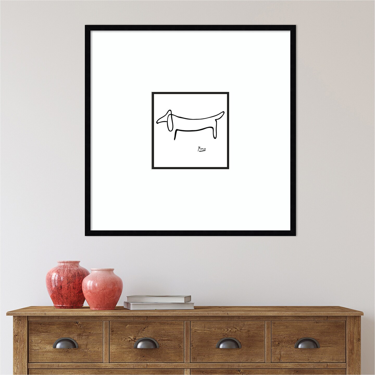Le Chien (The Dog) by Pablo Picasso Wood Framed Wall Art Print