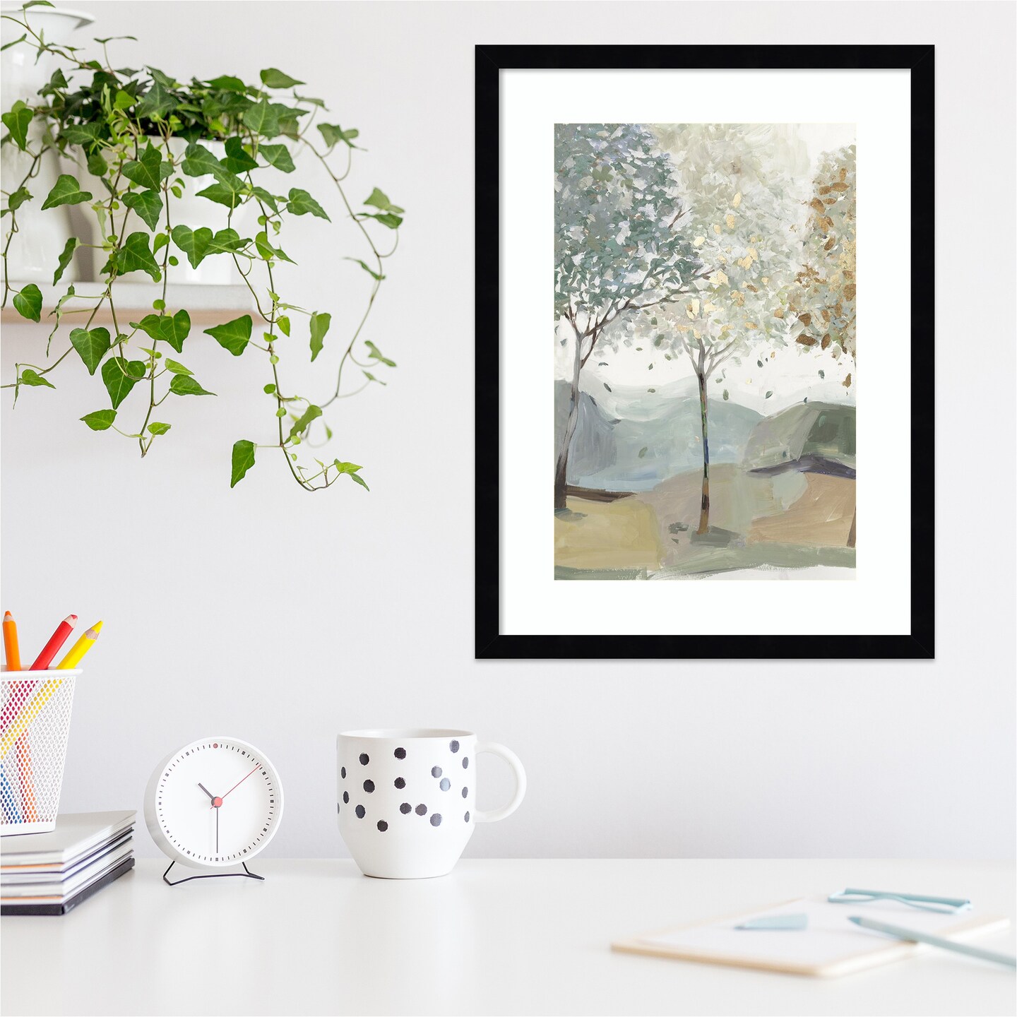 Breezy Landscape Trees III by Allison Pearce Wood Framed Wall Art Print
