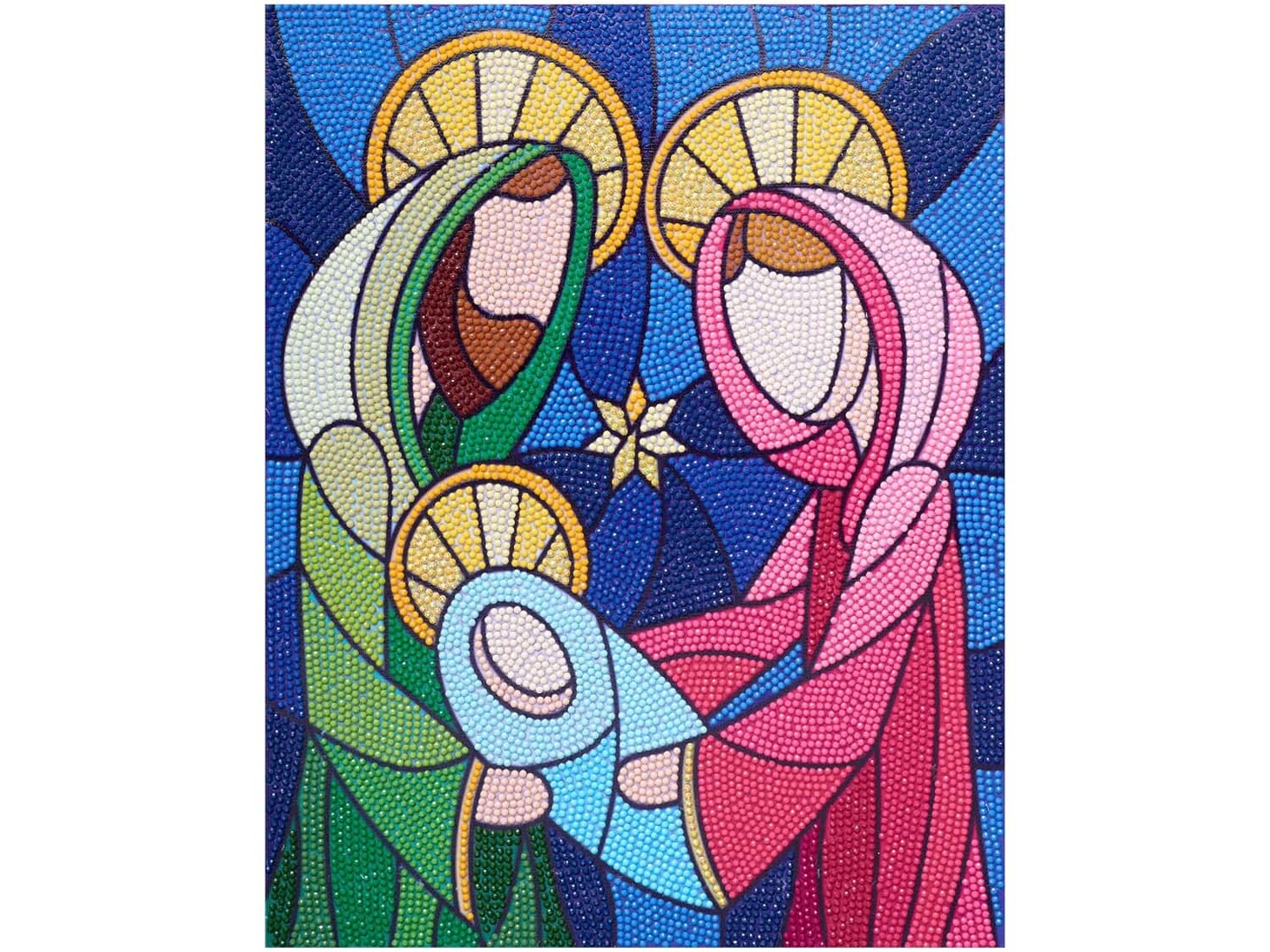 Diamond Art Kit 11 in. x 14 in. Intermediate Stained Glass Nativity