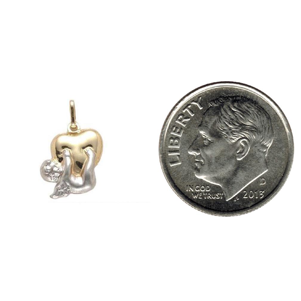 14K Gold ANGEL(RHDM) HOLDING ONTO HEART