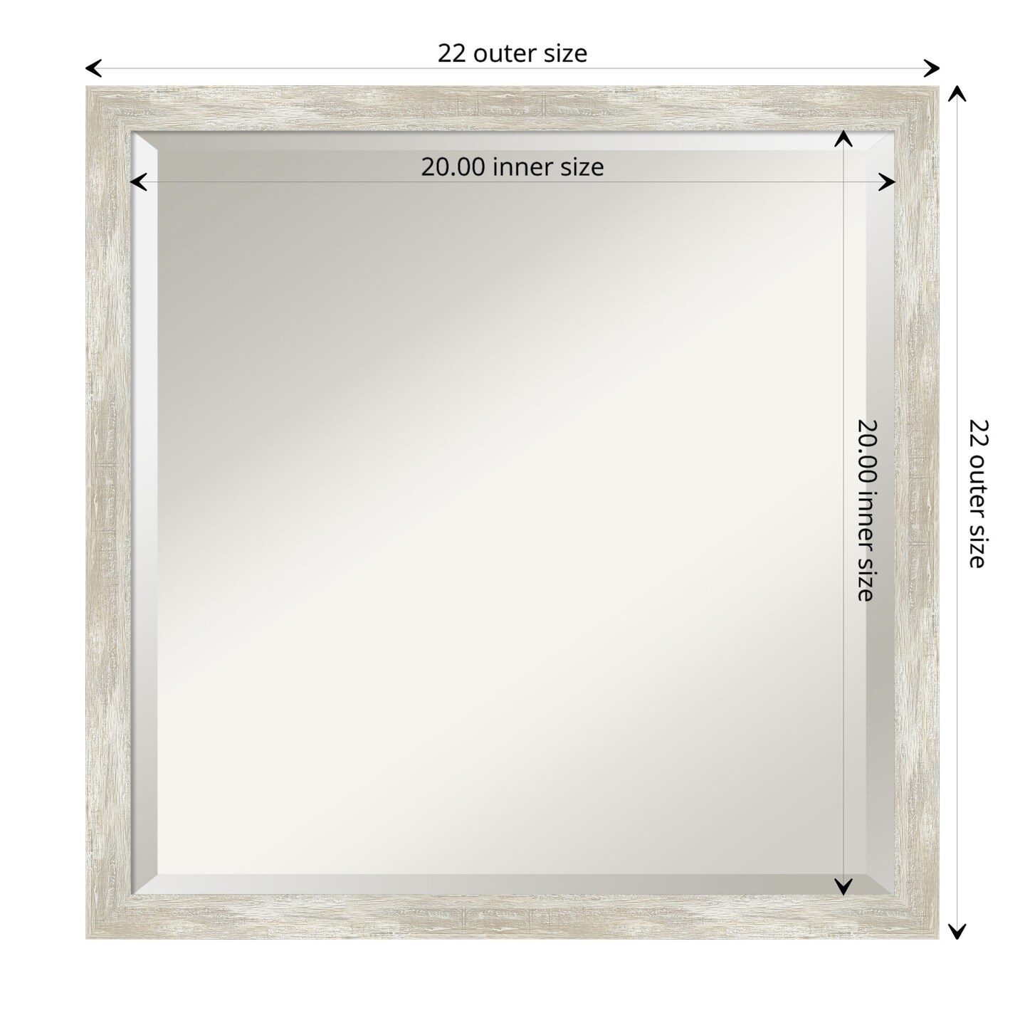 Beveled Bathroom Wall Mirror, Crackled Metallic Narrow Frame
