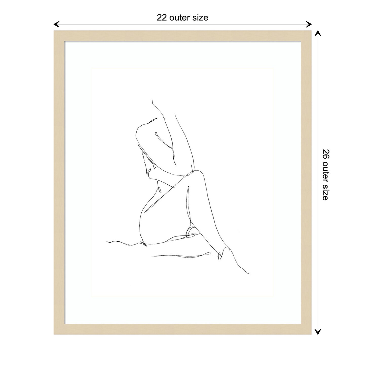 Nude Contour Sketch I by Ethan Harper Wood Framed Wall Art Print