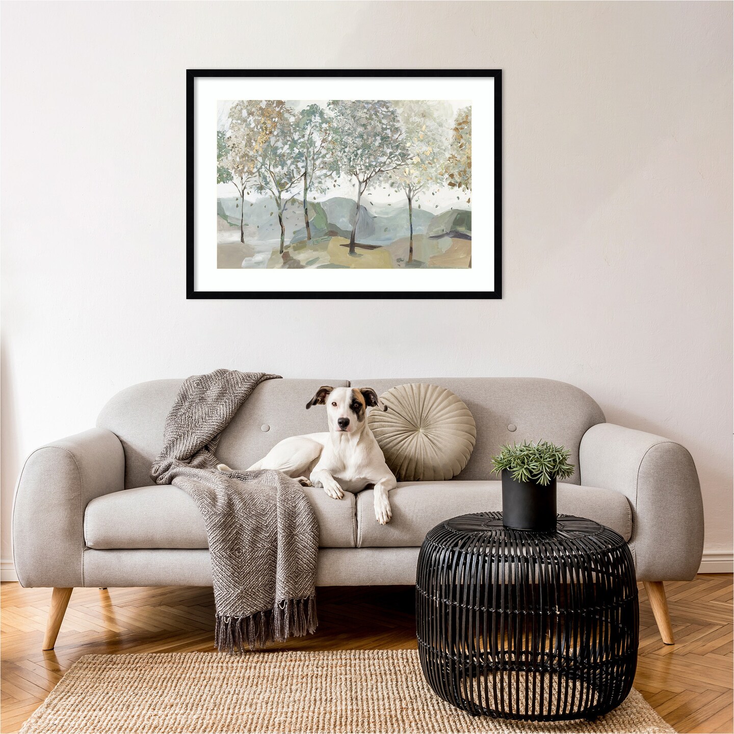 Breezy Landscape Trees I by Allison Pearce Wood Framed Wall Art Print