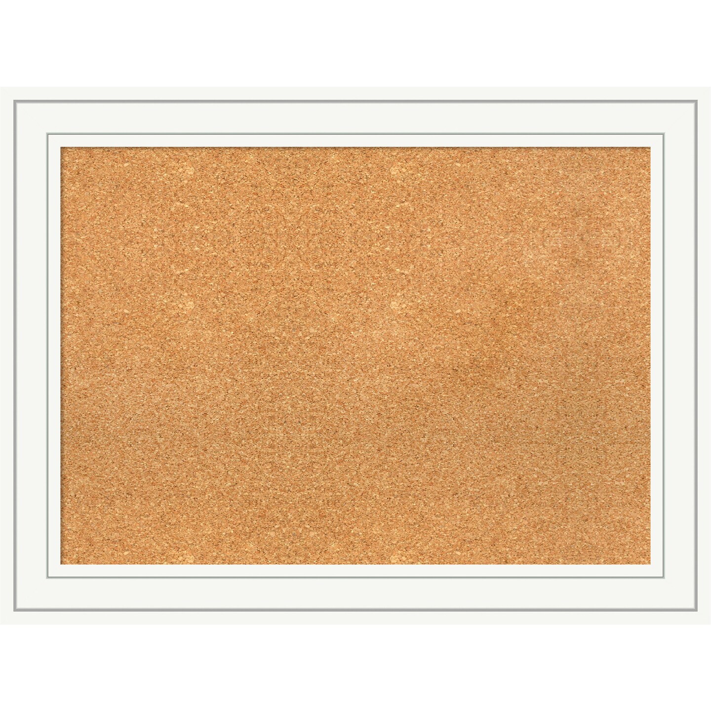 Cork Board, Craftsman White Wood Frame - Bulletin Board, Organization Board, Pin Board
