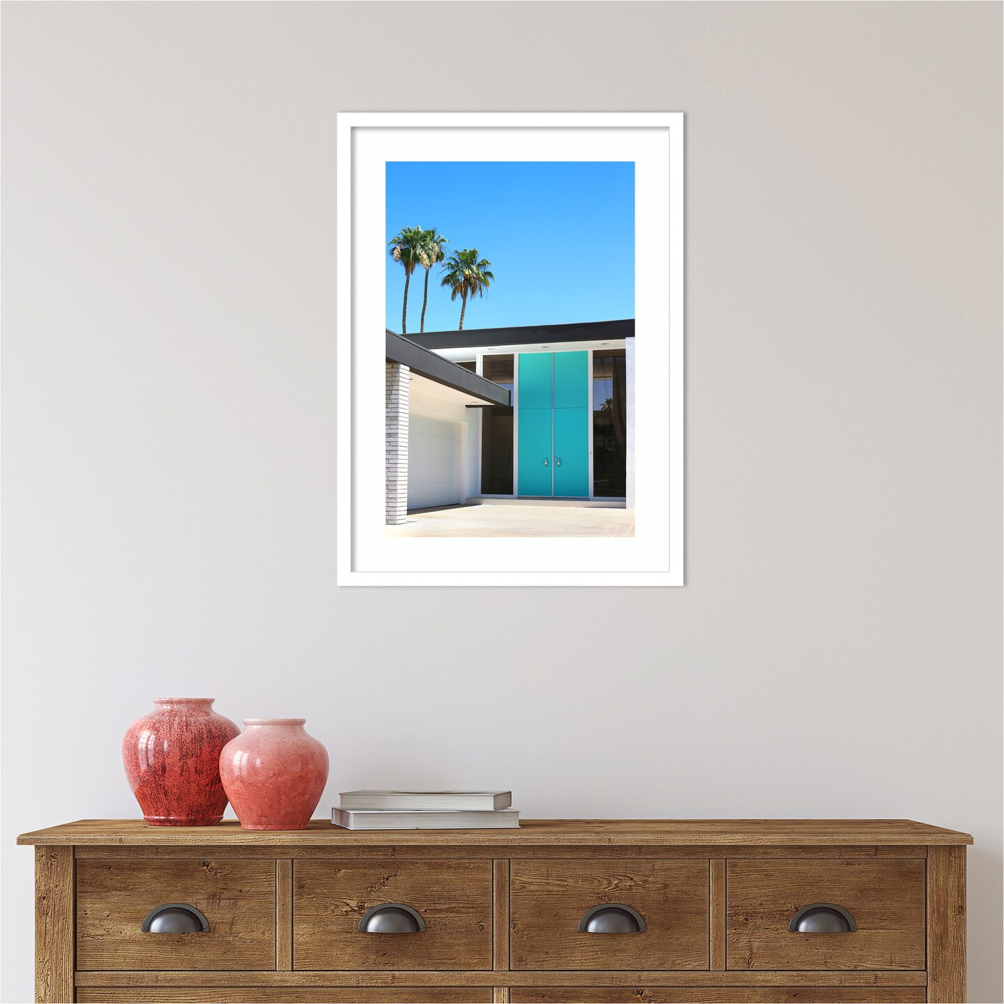 Palm Springs King by Rachel Dowd Wood Framed Wall Art Print | Framed ...