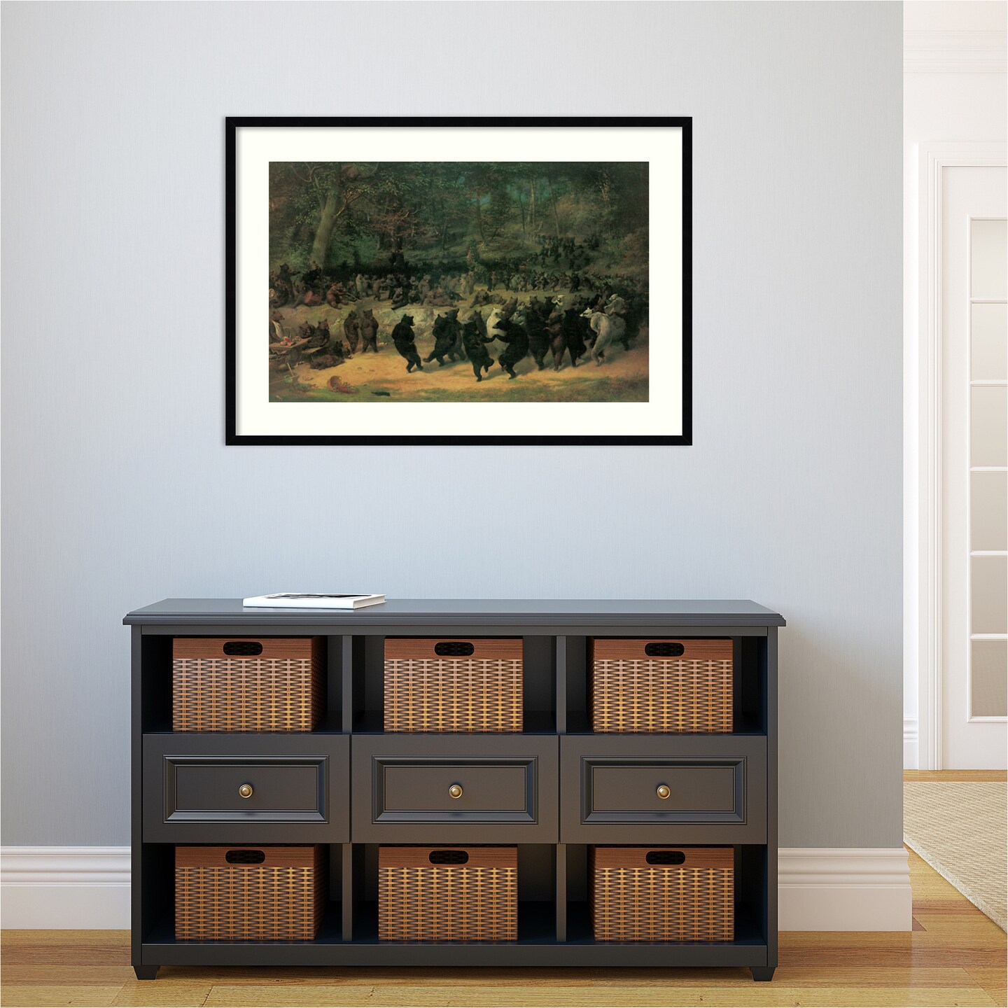 The Bear Dance by William Beard Wood Framed Wall Art Print