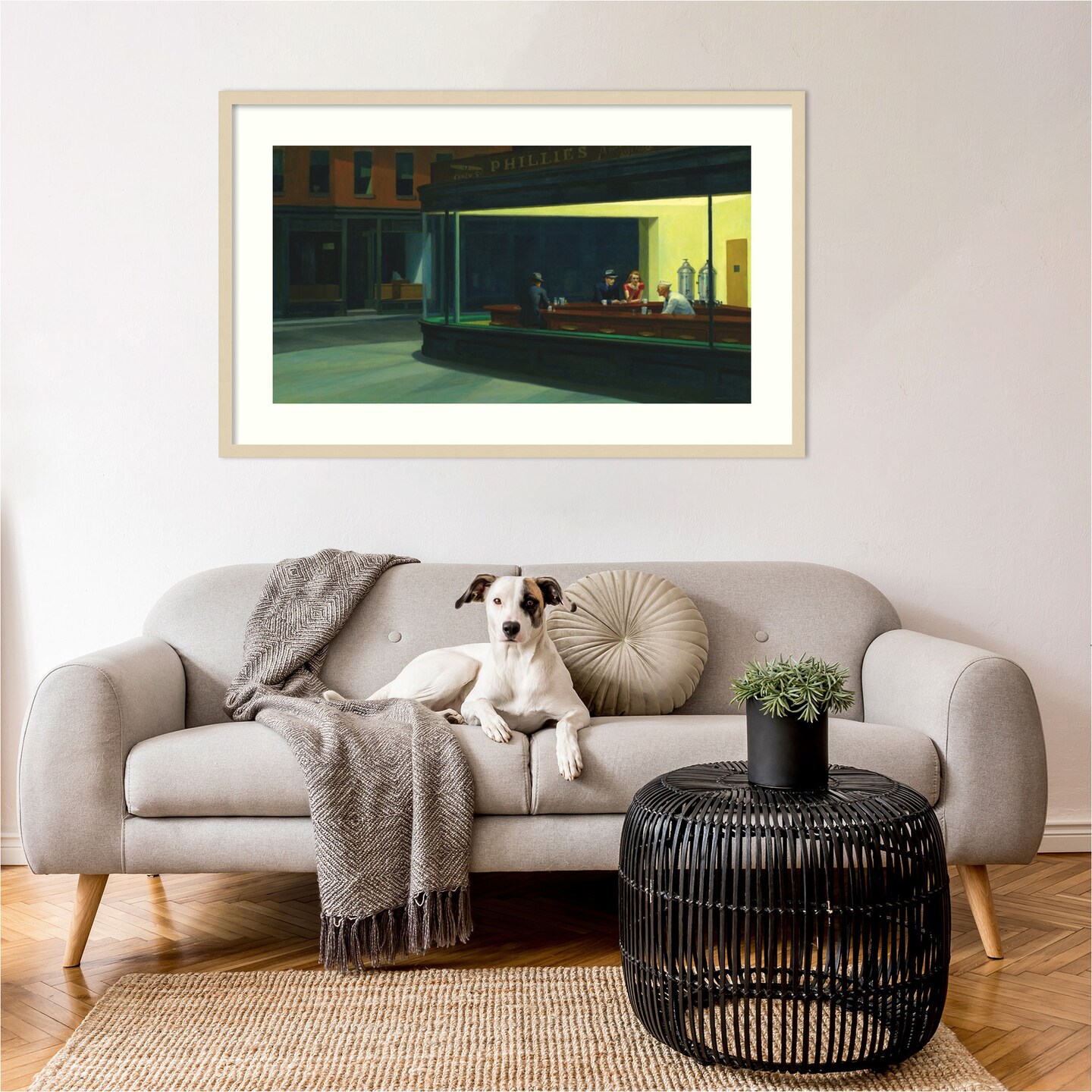 Nighthawks 1942 by Edward Hopper Wood Framed Wall Art Print