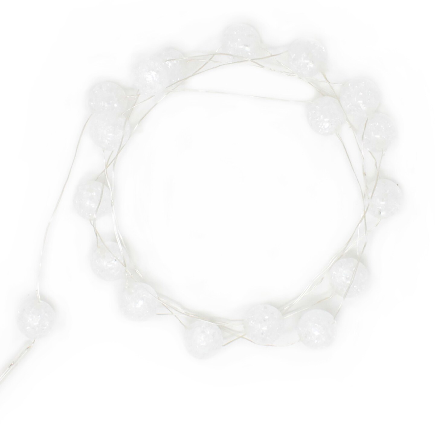 Perfect Holiday 18 LED Crackle Balls Battery Operated Lights - White