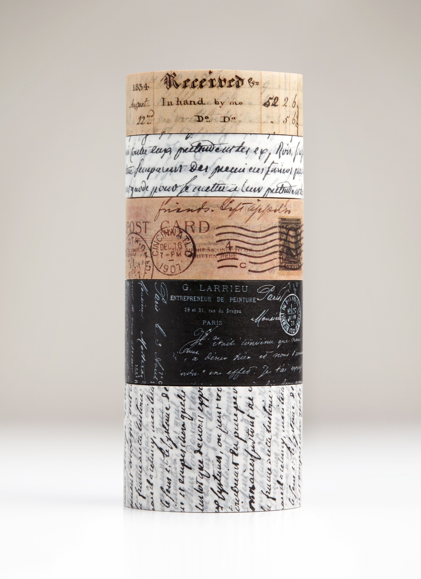 5 Rolls Vintage Collection Washi Tape Set by Wintertime Crafts