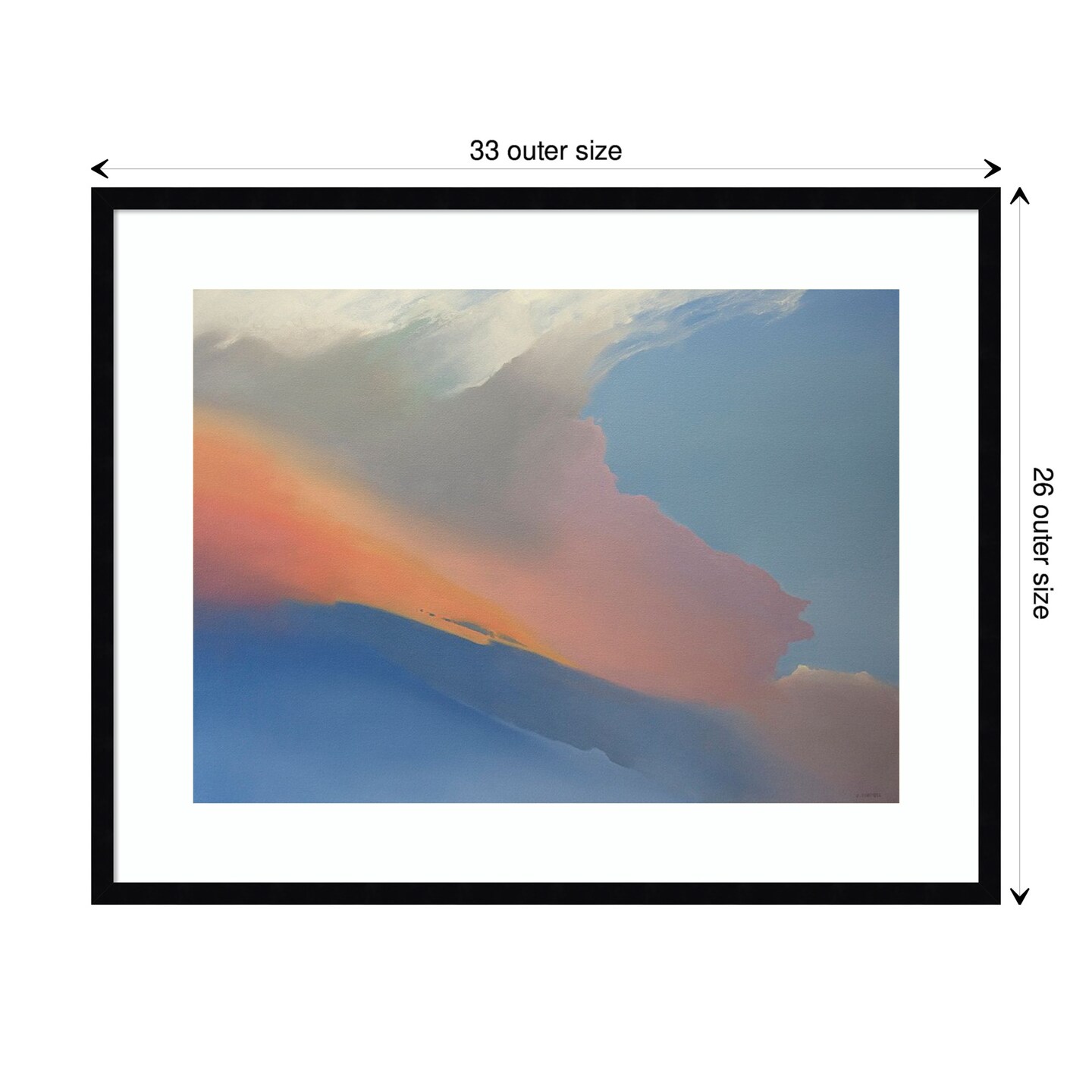 Gulfstream Clouds by Cap Pannell Wood Framed Wall Art Print