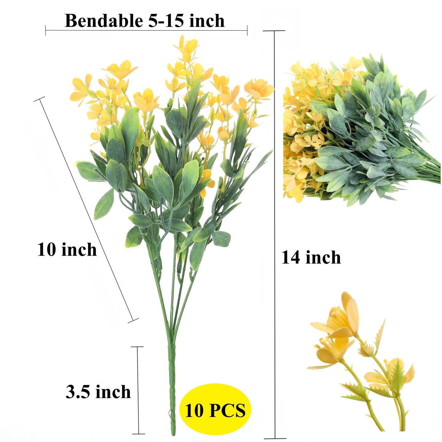 Grand Verde Wildflowers Artificial Flowers Real Touch Bouquets Faux Ranunculus Bulk Greenery, 10pcs