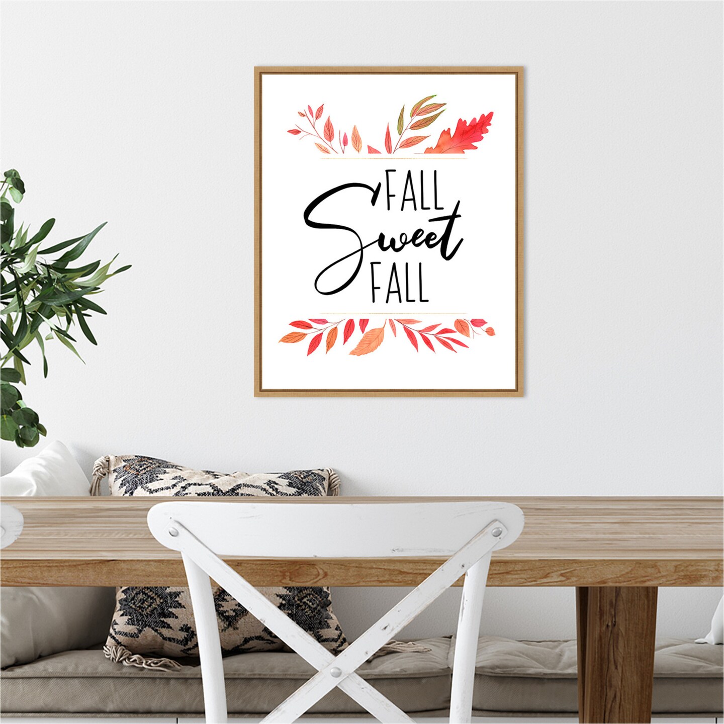 Fall Sweet Fall by Amanti Art Portfolio 16-in. W x 20-in. H. Canvas Wall Art Print Framed in Natural