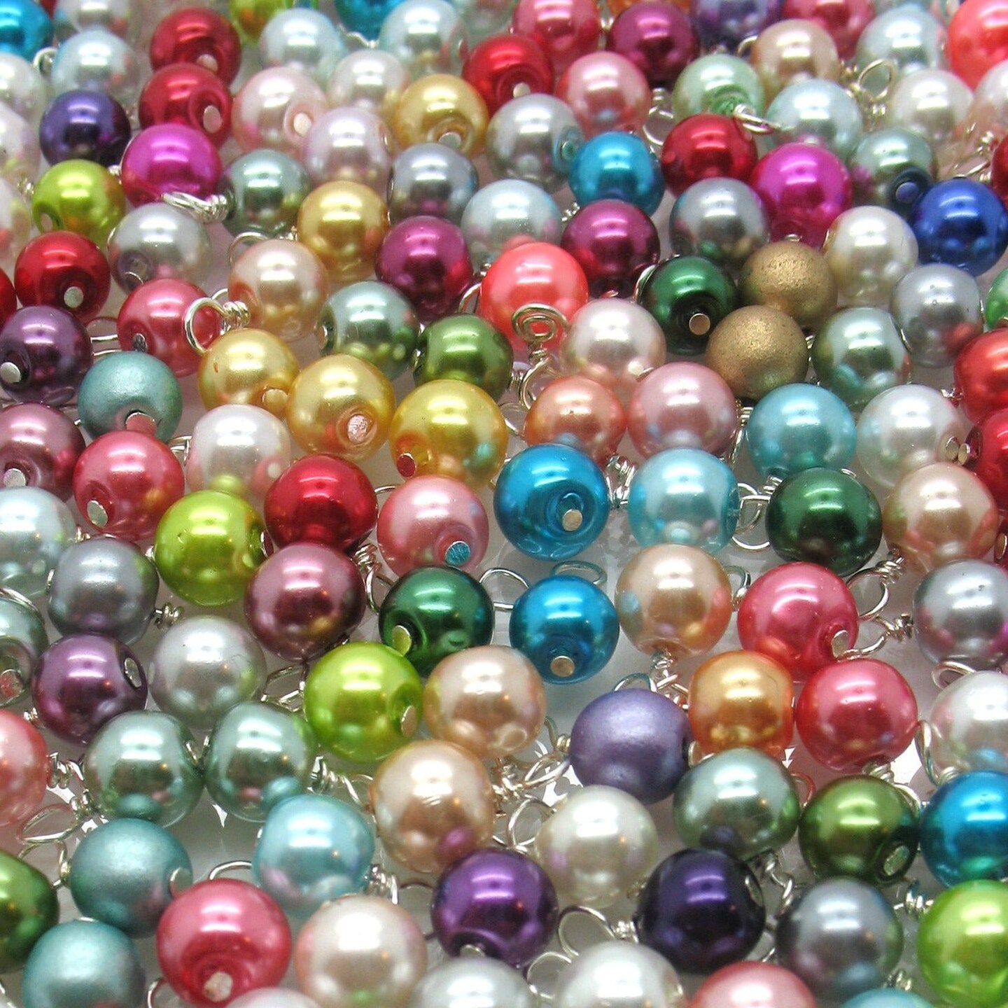 Small Bracelet Charms, 6mm Glass Pearl Bead Dangles in Bulk, Adorabilities