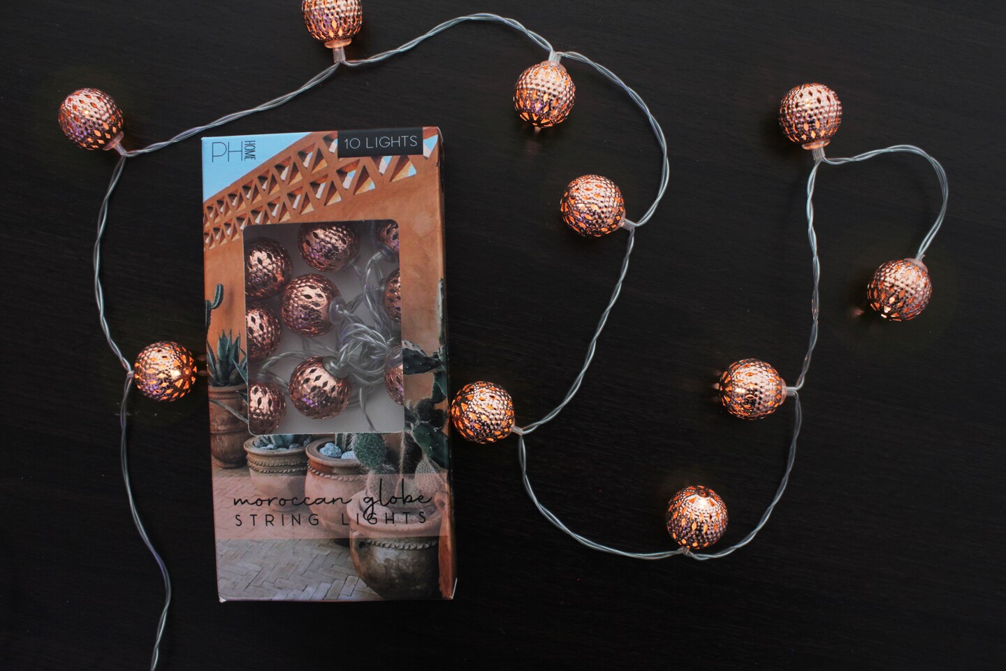 Perfect Holiday 10 LED Rose Gold Moroccan String Light - Battery Operated