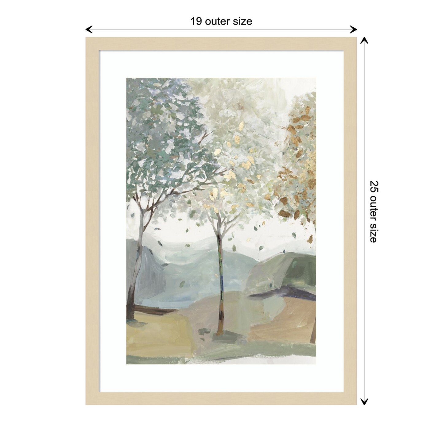 Breezy Landscape Trees I by Allison Pearce Wood Framed Wall Art Print