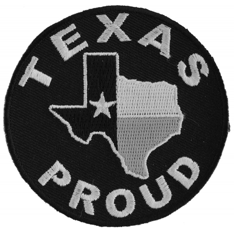 Patch, Embroidered Patch (Iron-On or Sew-On), Texas Proud Patch, 3&#x22; Round