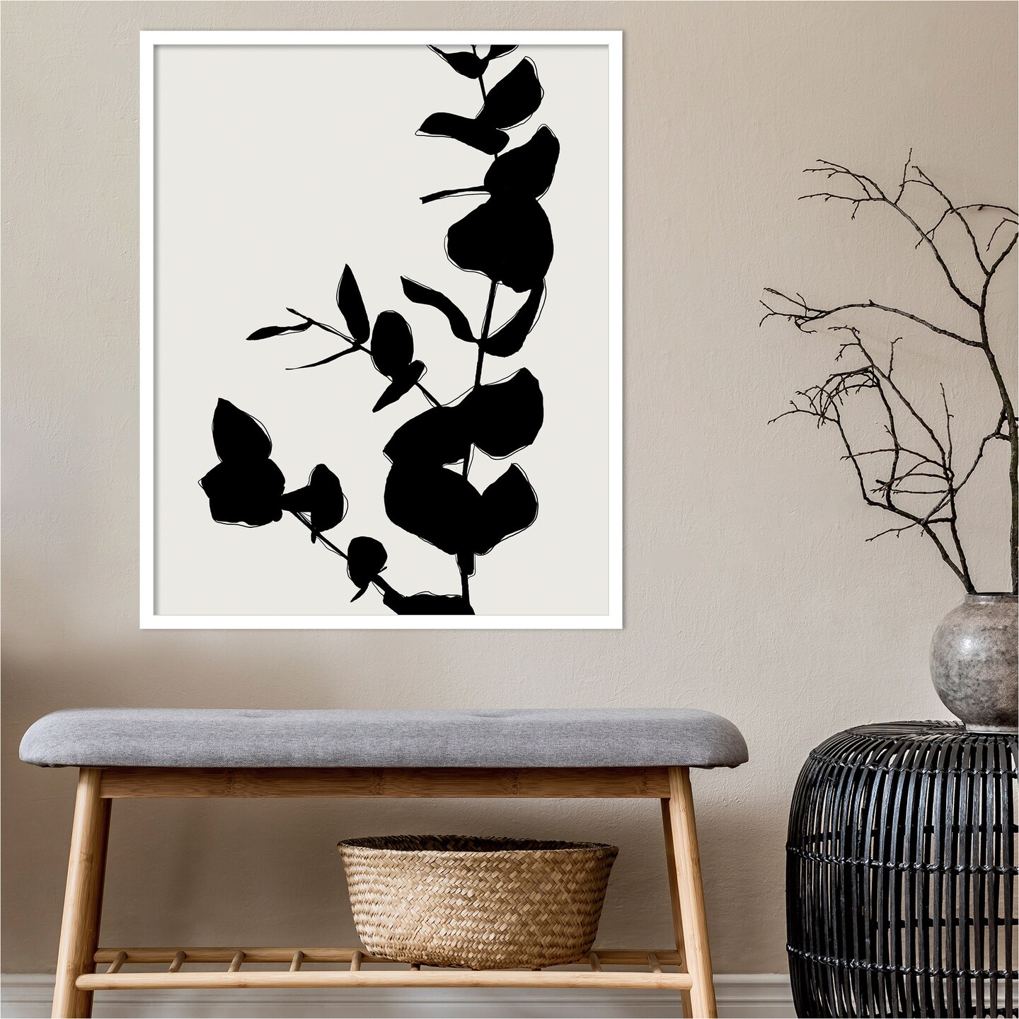 Branch by Border Bloom Wood Framed Wall Art Print