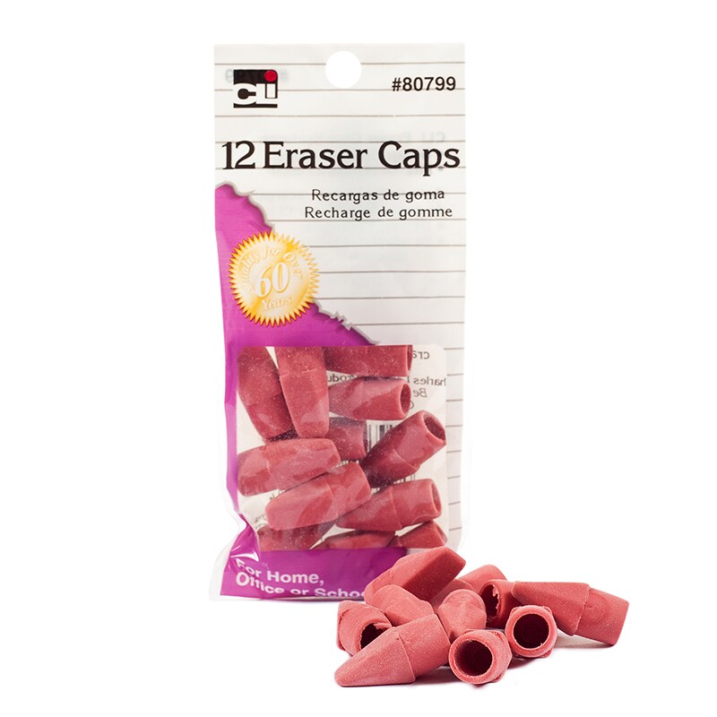 Pencil Eraser Caps, Pink, 12/Pack Accessories Michaels