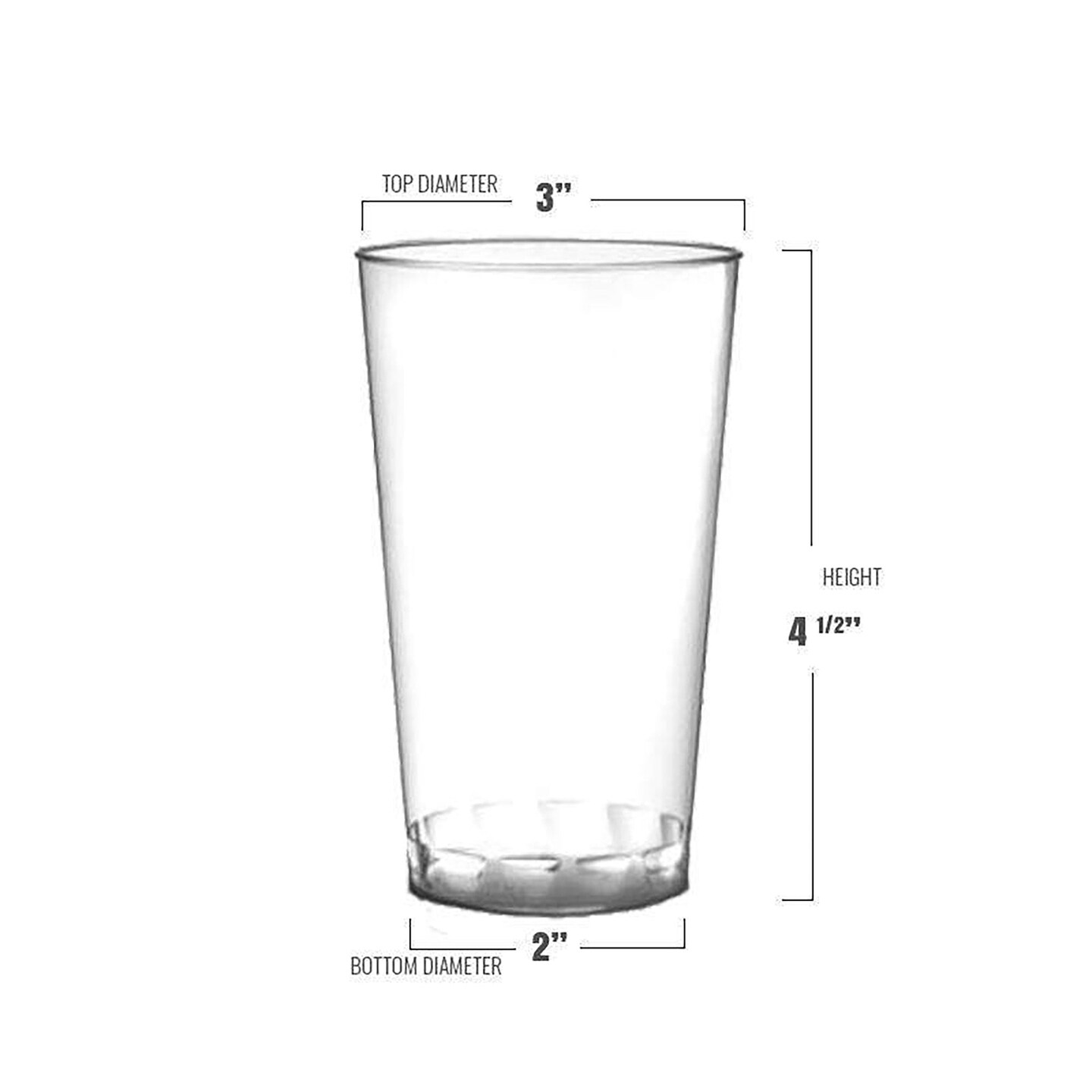 Crystal Clear Plastic Disposable Party Cups - 12 Ounce (500 Cups)