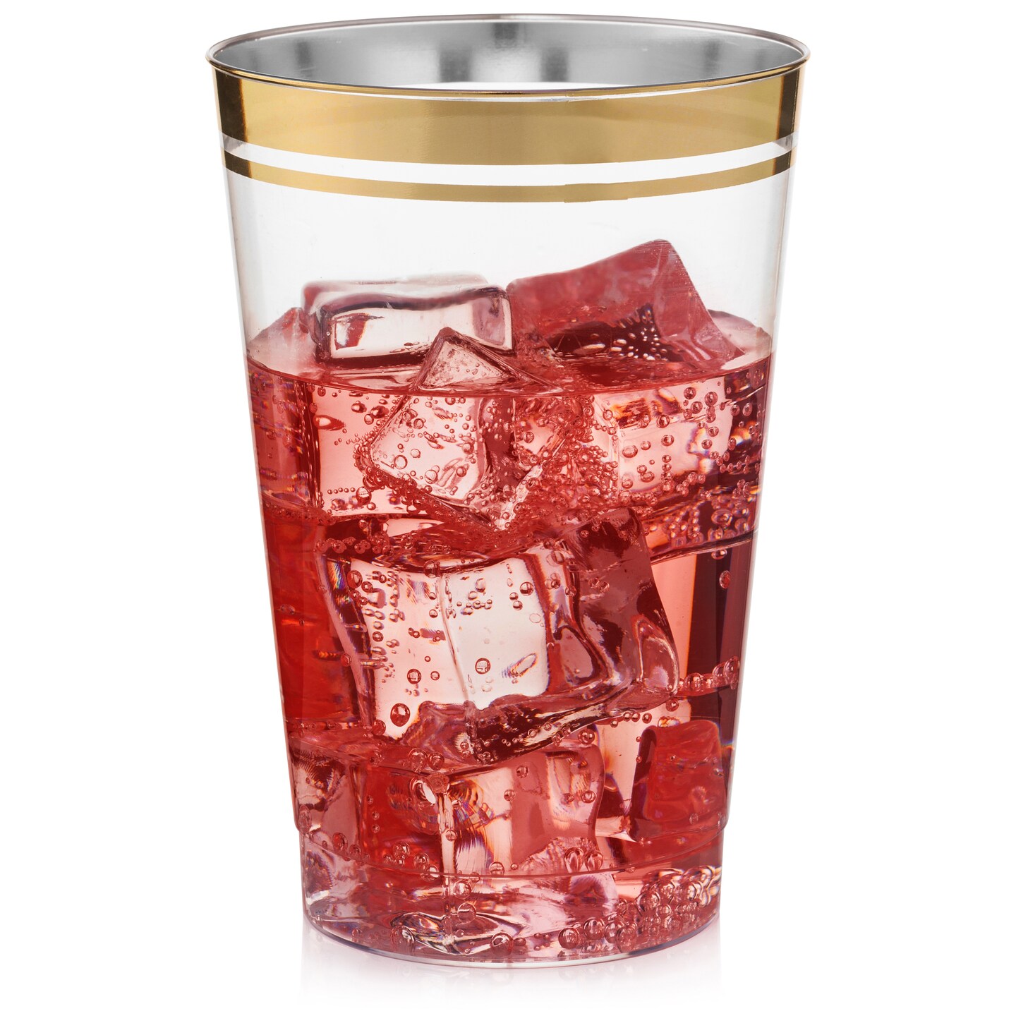 100 Pack 16 oz Plastic Disposable Cups Drinking Glasses ClearColored