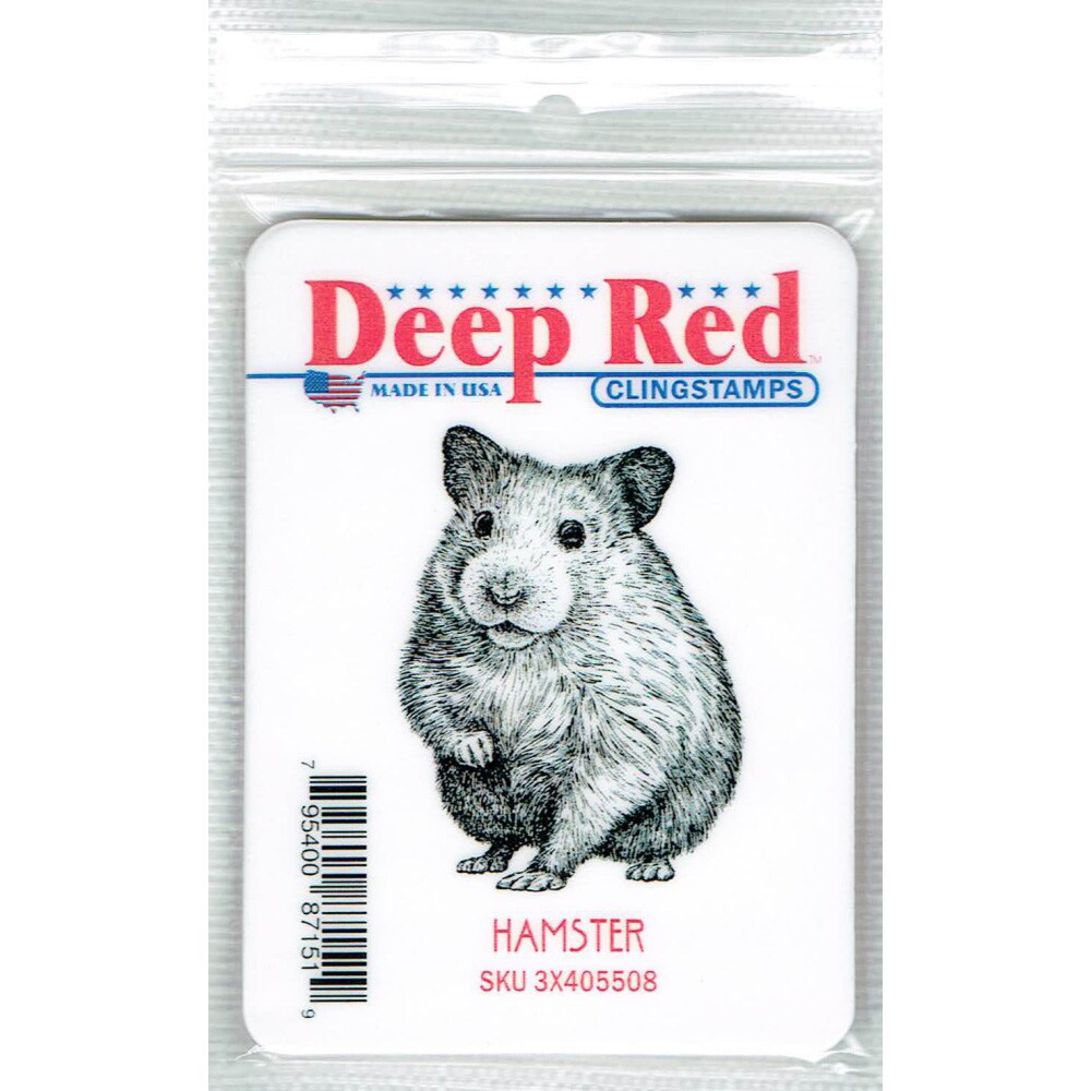 Deep Red Stamps Hamster Rubber Cling Stamp 1.6 x 2.1  inches