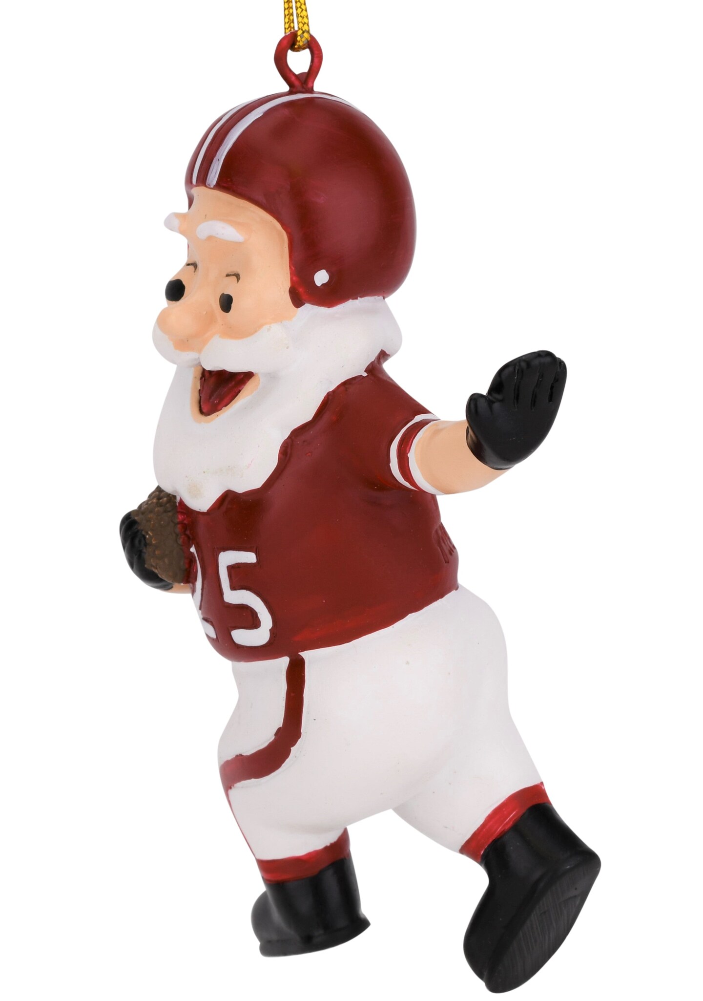Touchdown Santa Christmas Sports Football Ornament (Dark Red &#x26; White)