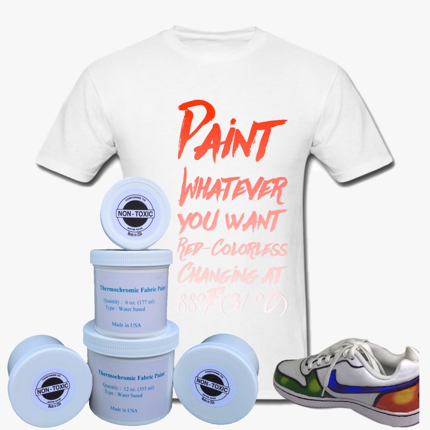 Temperature Activated Body Heat Reactive Color Changing Thermochromic Fabric Paint