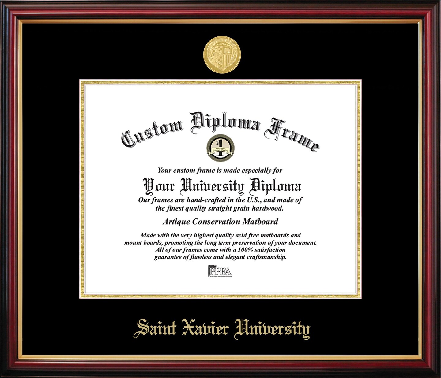 Saint Xavier University  (Chicago,IL) Petite Diploma Frame