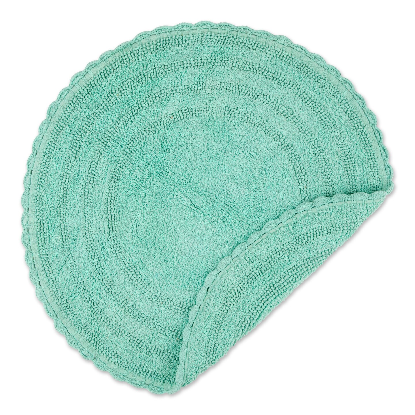 DII Aqua Round Crochet Bath Mat Michaels