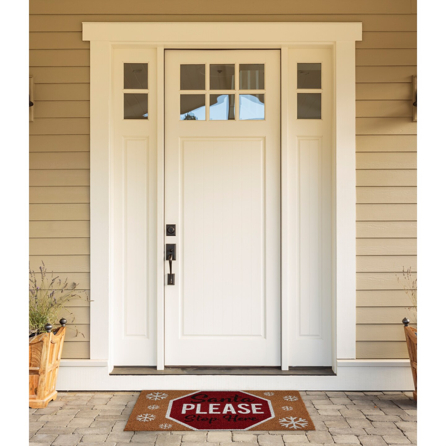 DII Santa Please Stop Sign Doormat