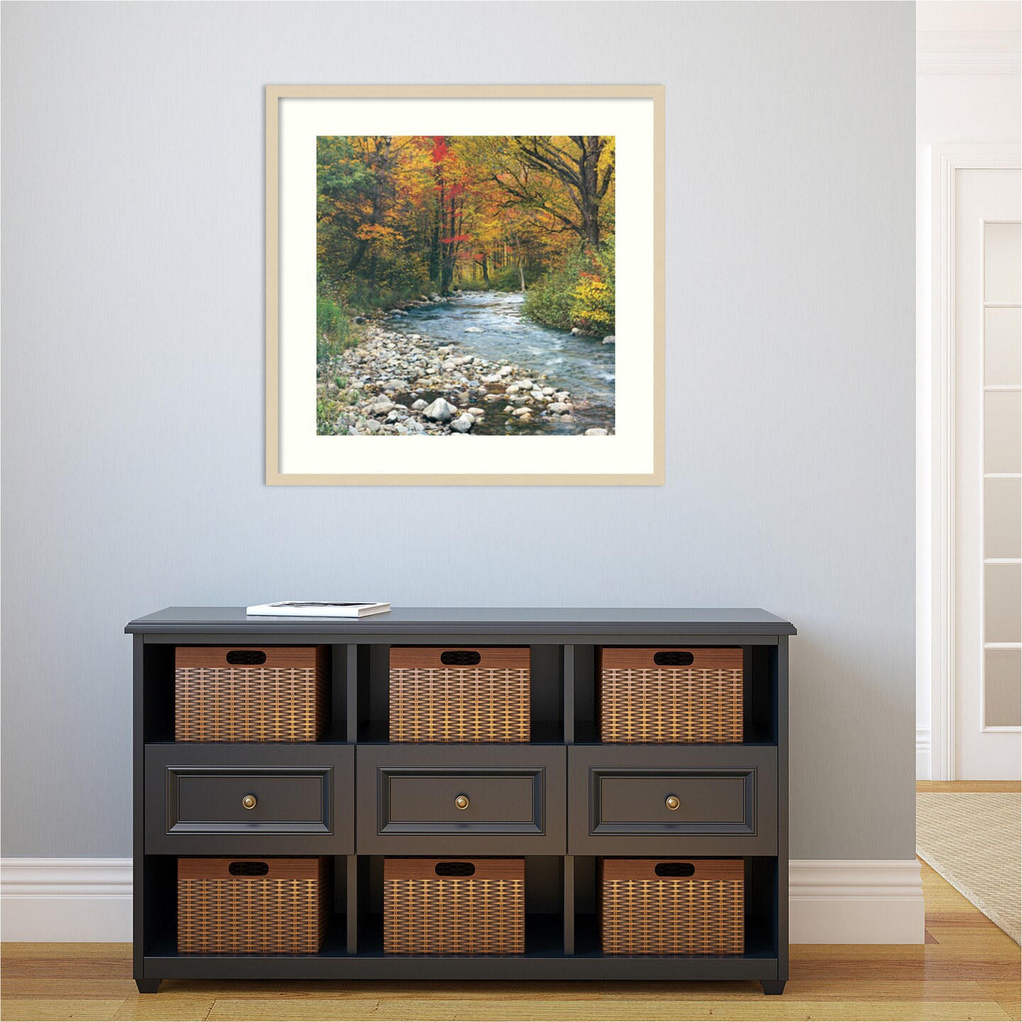 Forest Creek I Wood Framed Wall Art Print