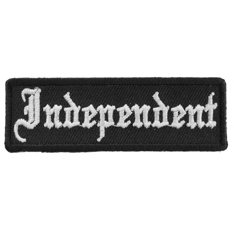 Patch, Embroidered Patch (Iron-On or Sew-On), Club Rank Position, Independent Old School Retro Chopper (White on Black), 3&#x22; x 1&#x22;