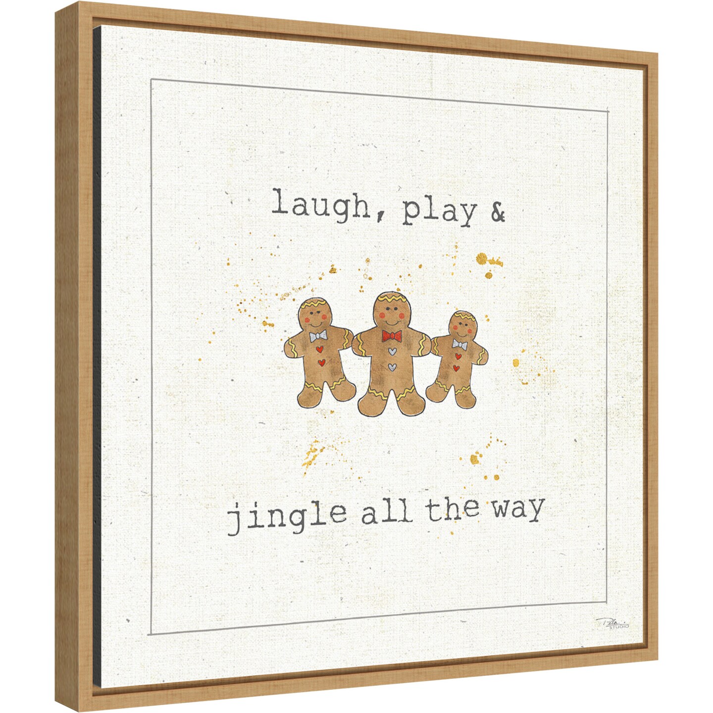 Christmas Cuties VI (Gingerbread) by Pela Studio Canvas Wall Art Print Framed