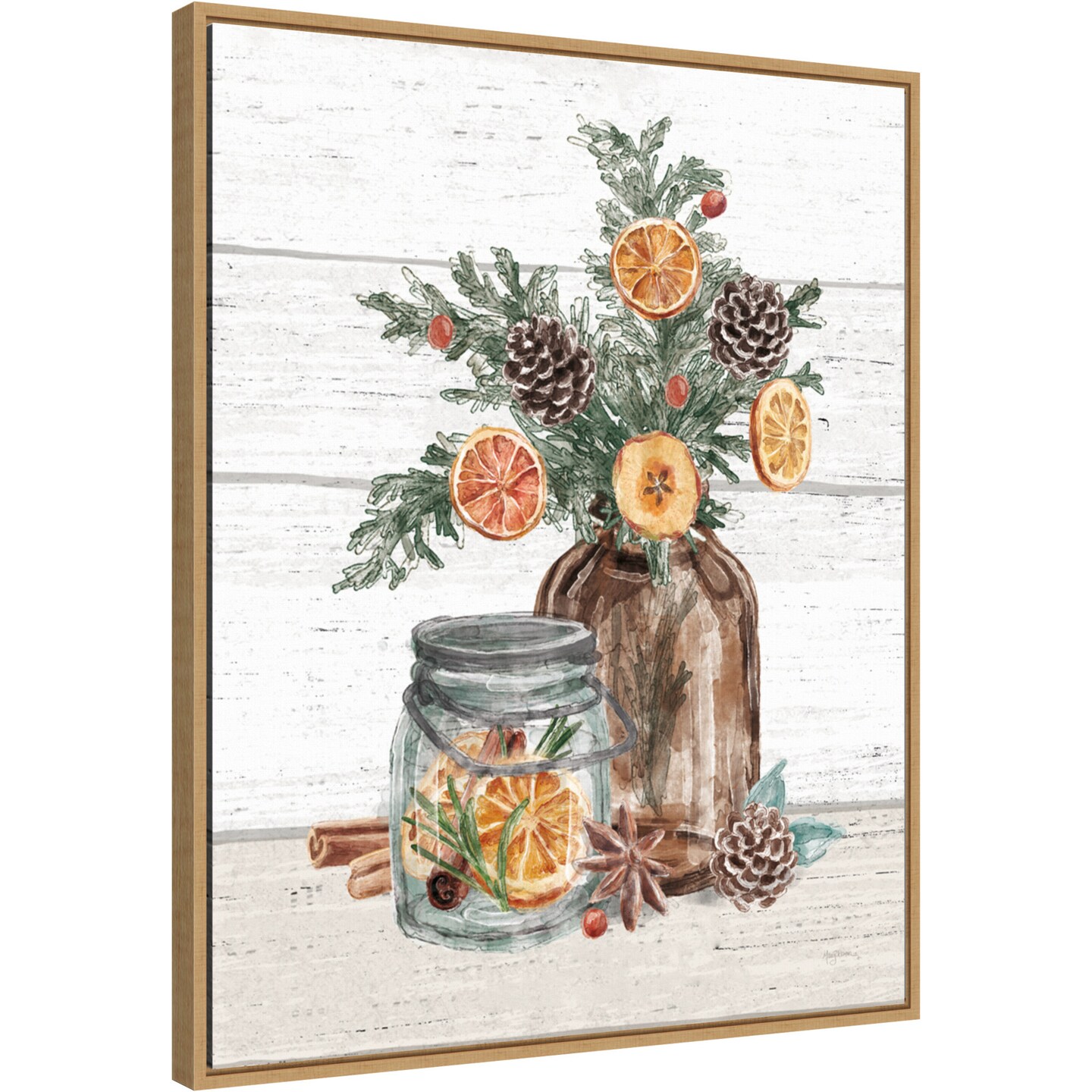 Seasonal Market II by Mary Urban 23-in. W x 28-in. H. Canvas Wall Art Print Framed in Natural