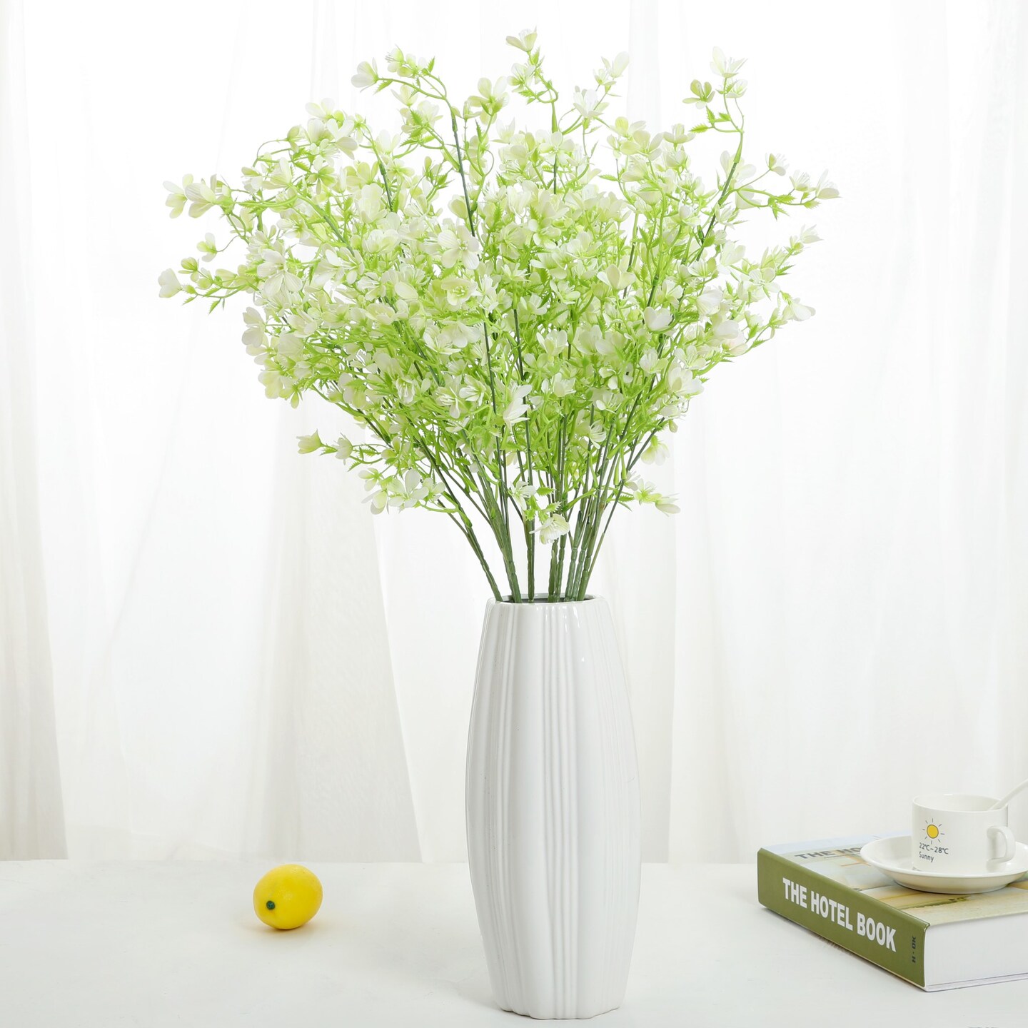 Grand Verde Forget-Me-Not Tall Artificial Flowers 29&#x201D; Long Stems Real-Touch Faux Bouquet, 5pcs Bundle