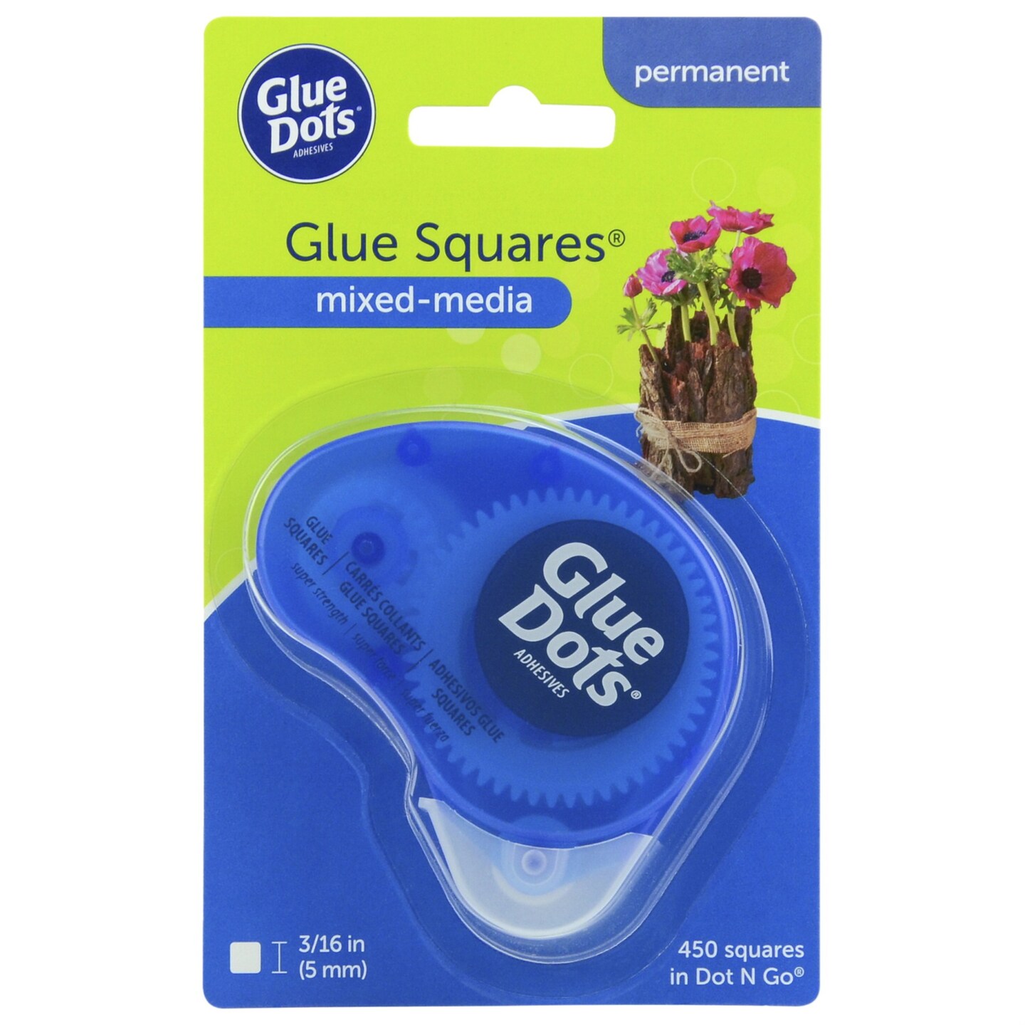 Glue Dots Dot N Go Permanent Glue Squares, 3/16 Inch, Pack of 450 All