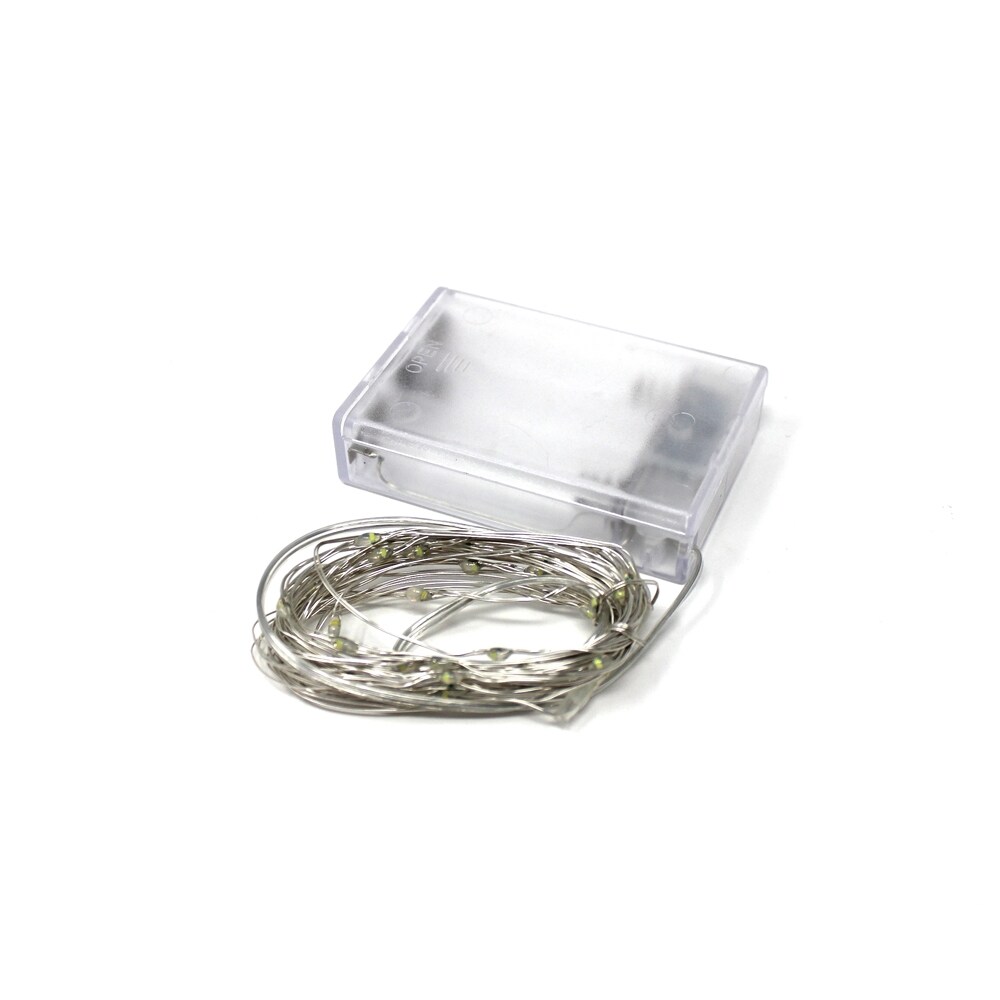 Perfect Holiday 40 LED Timer Silver Copper Fairy Light - White