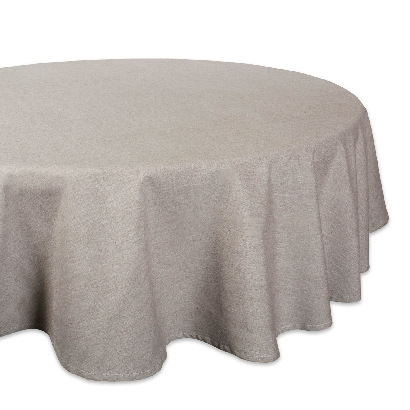 DII Natural Solid Chambray Tablecloth 70 Round Fabric Tablecloths