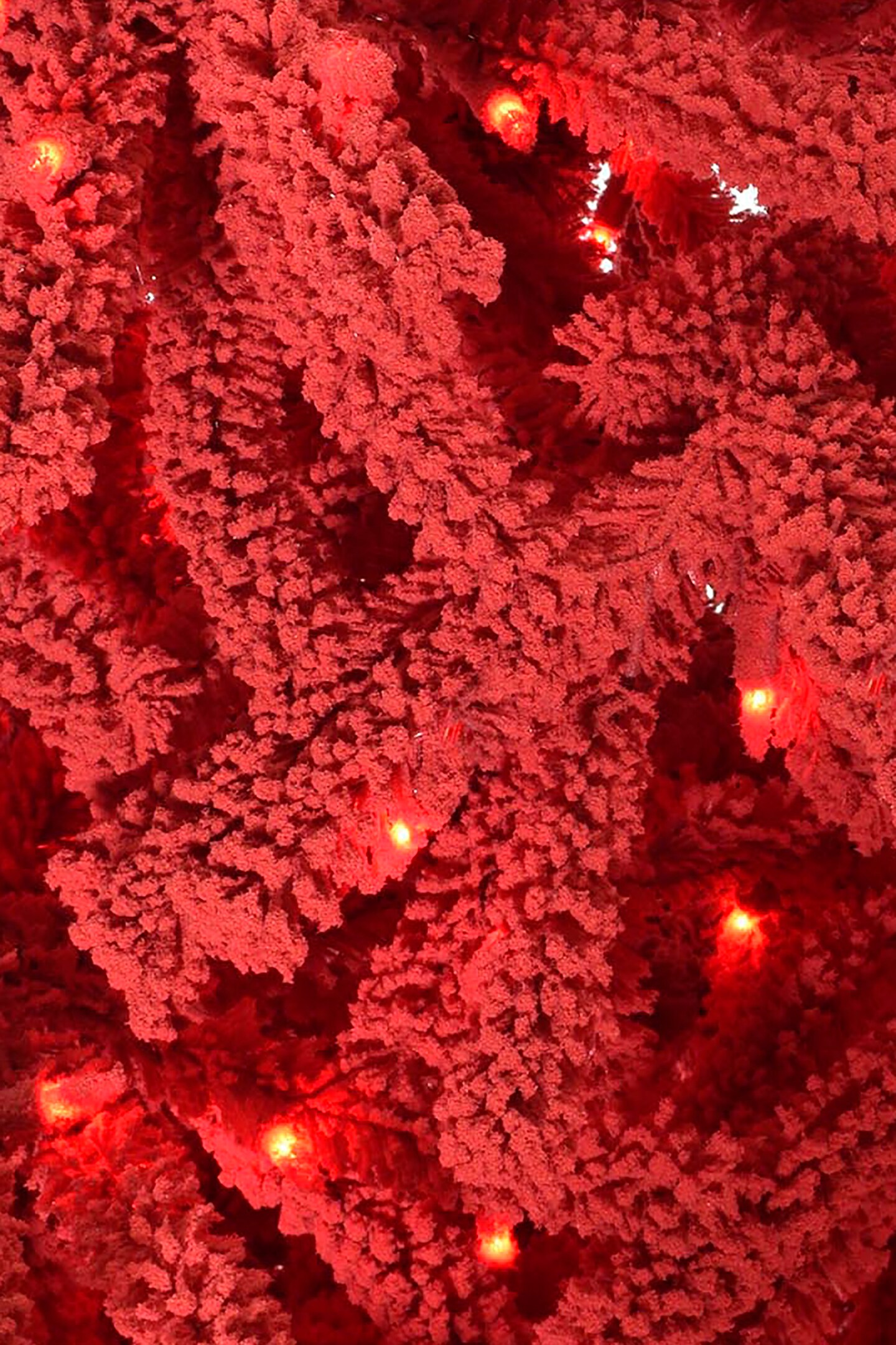 Perfect Holiday 5' Pre-lit Red Flocked Jack Pine Christmas Tree