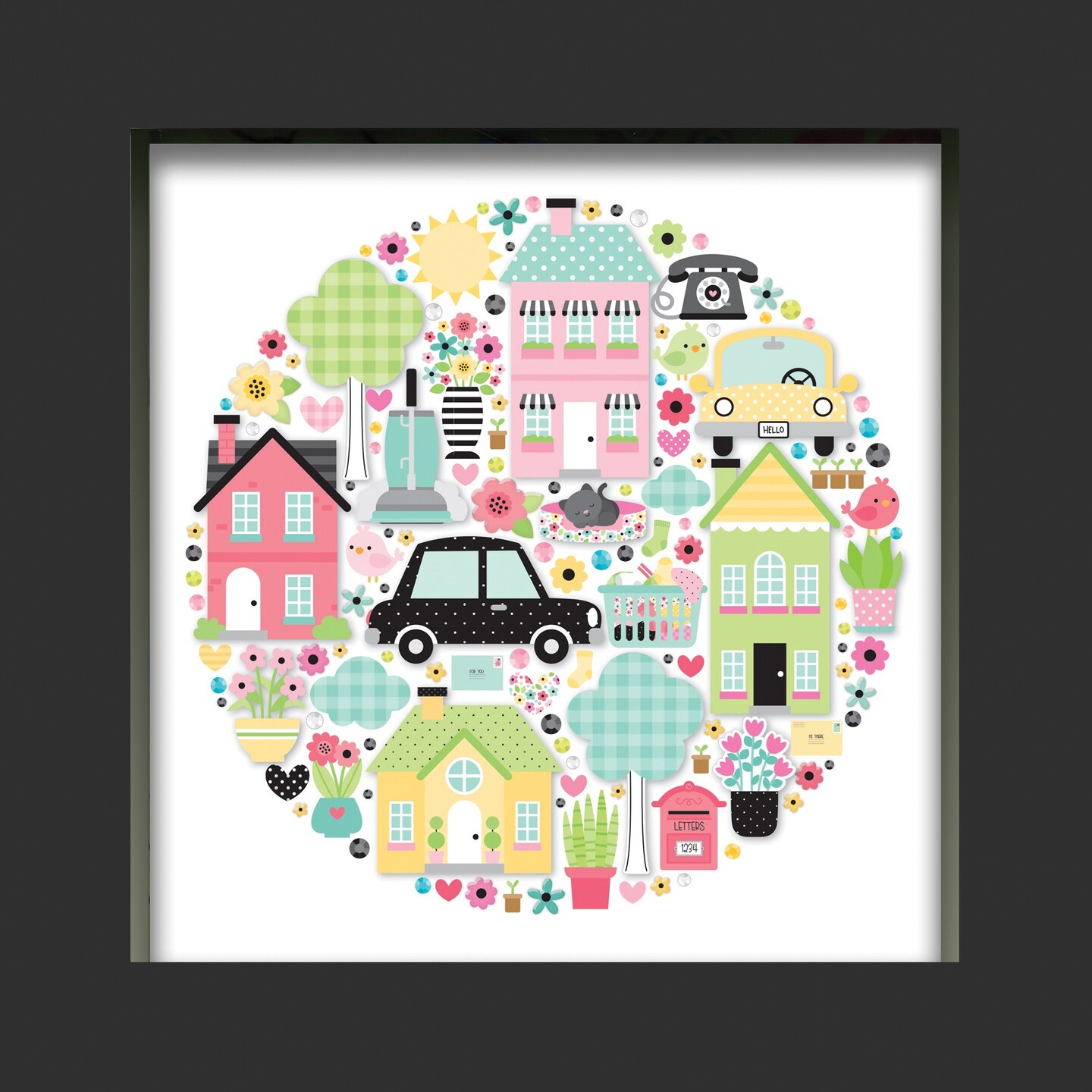 Doodlebug Design Shadow Box Insert KitMy Happy Place Stencils