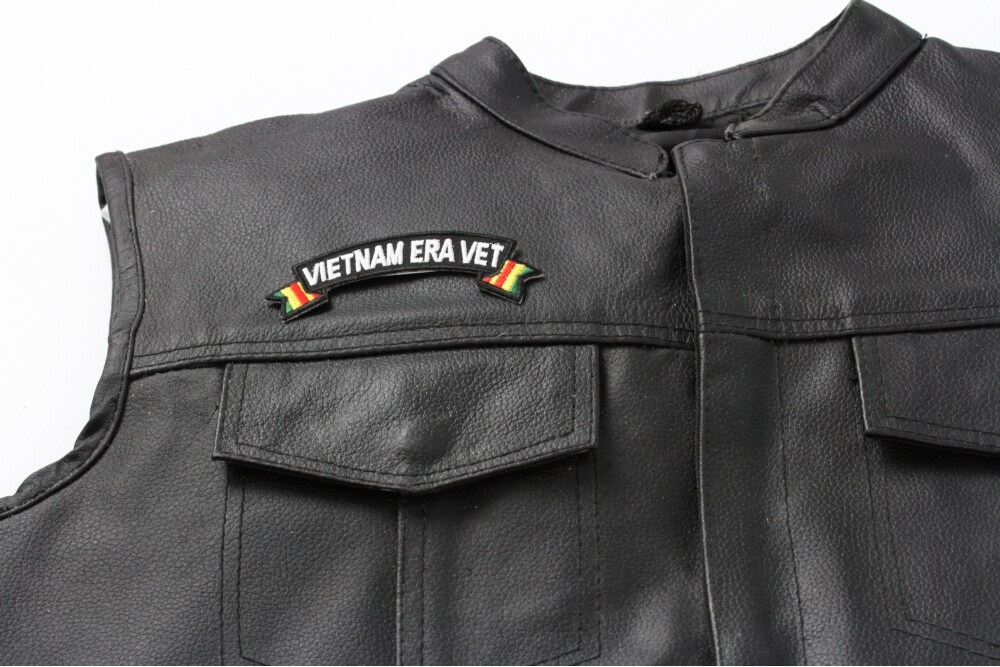 Patch, Small Embroidered Rocker (Iron-On or Sew-On), Vietnam Era Vet Service Ribbon Military, 4&#x22; x 1.5&#x22; Arch