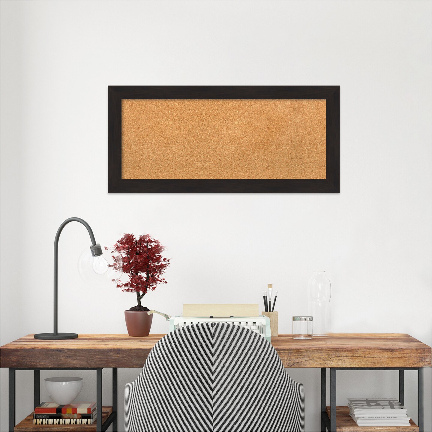 Cork Board, Furniture Espresso Narrow Frame - Bulletin Board, Organization Board, Pin Board