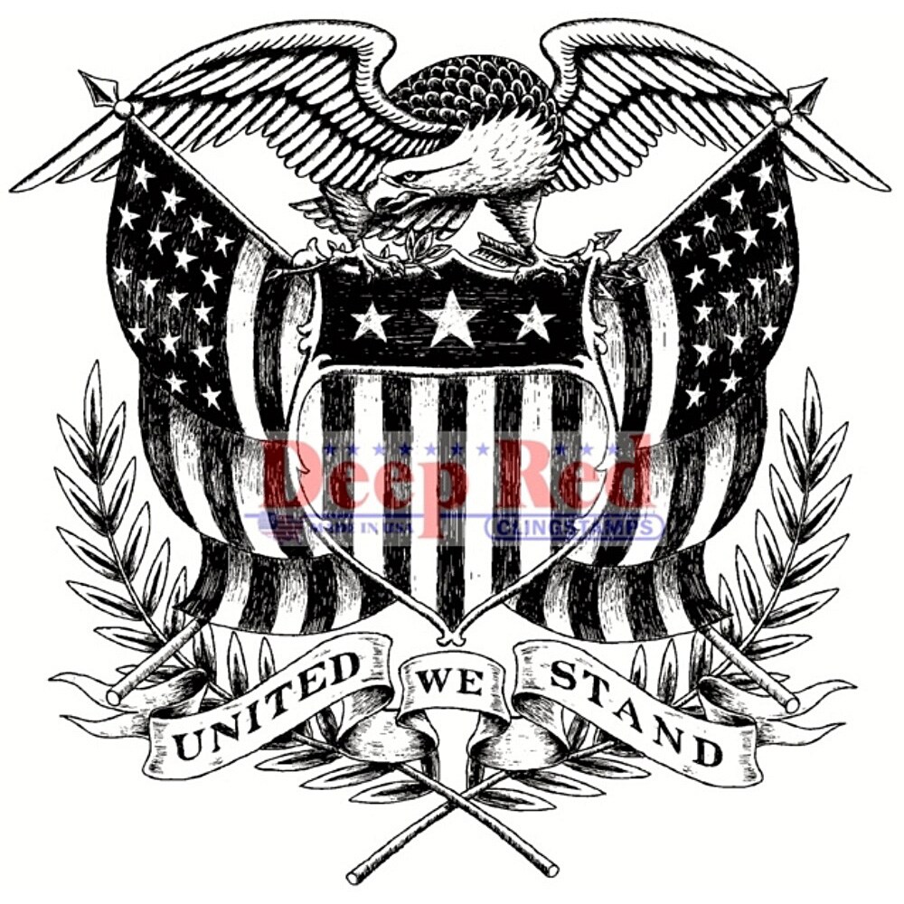 Deep Red Stamps United We Stand Rubber Stamp 3.1 x 3.1 inches