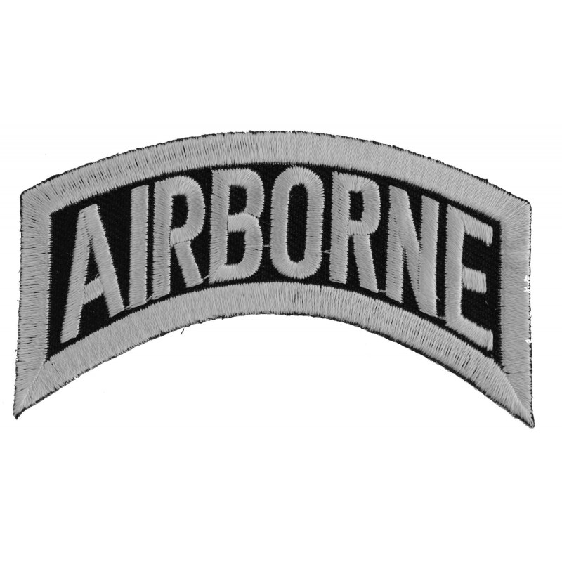 Patch, Small Embroidered Rocker (Iron-On or Sew-On), Army Airborne Tactical Military Patch, 3&#x22; x 1.75&#x22; Arch