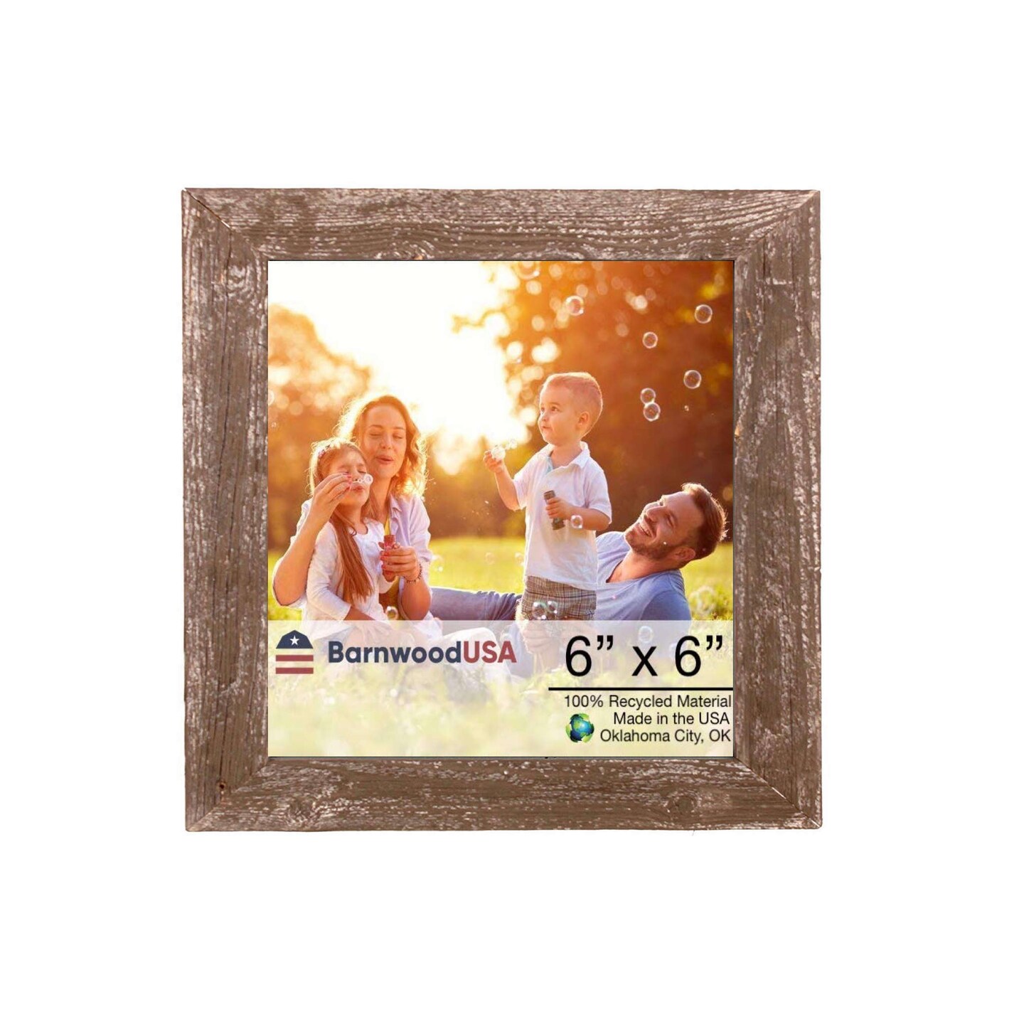 Rustic Farmhouse Standard 6 in. x 6 in. Tabletop Reclaimed Wood Picture Frame
