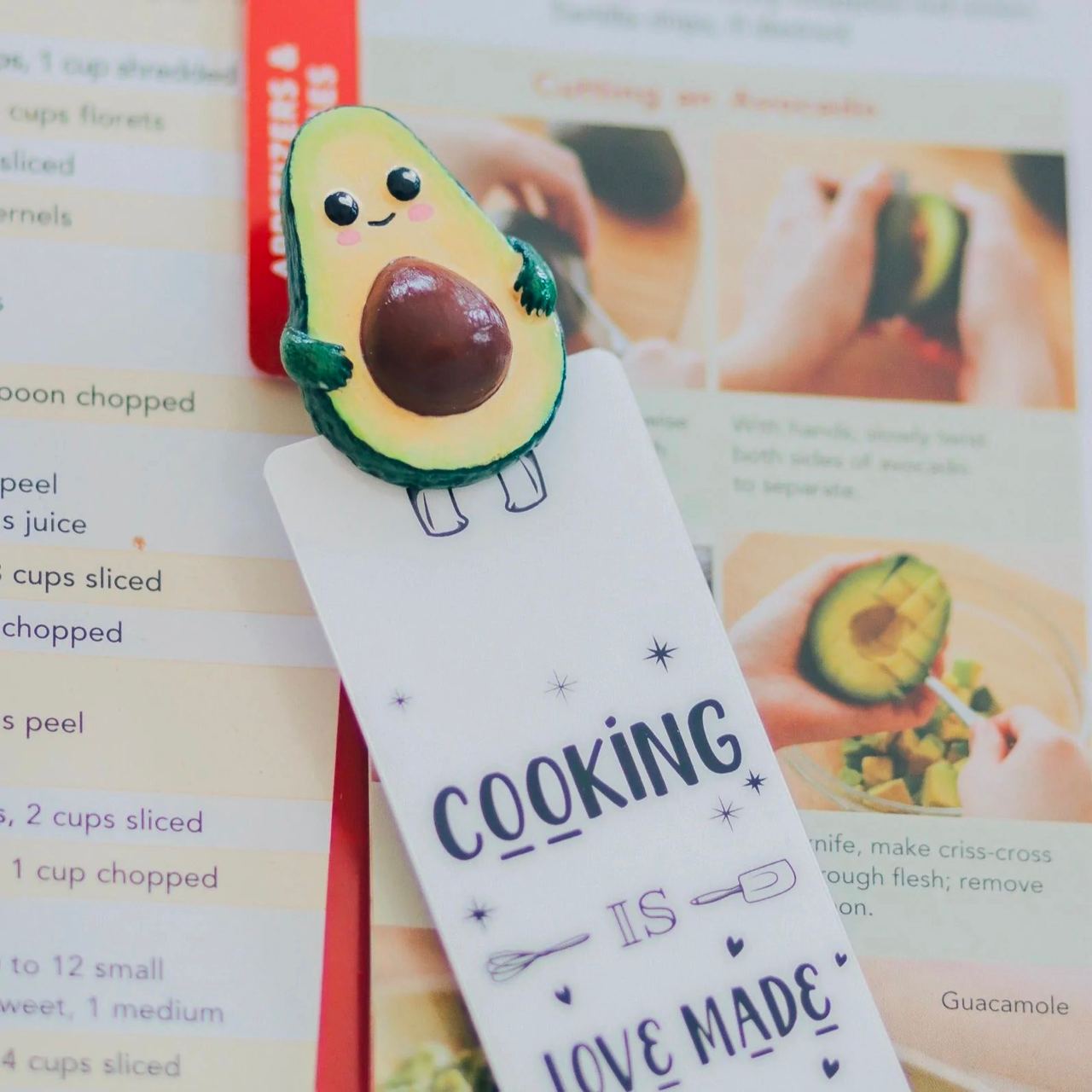 Avocado Handmade Bookmark, Cute Bookmark, Bookworm Gift, Book Lover Gift, Gift for Teacher