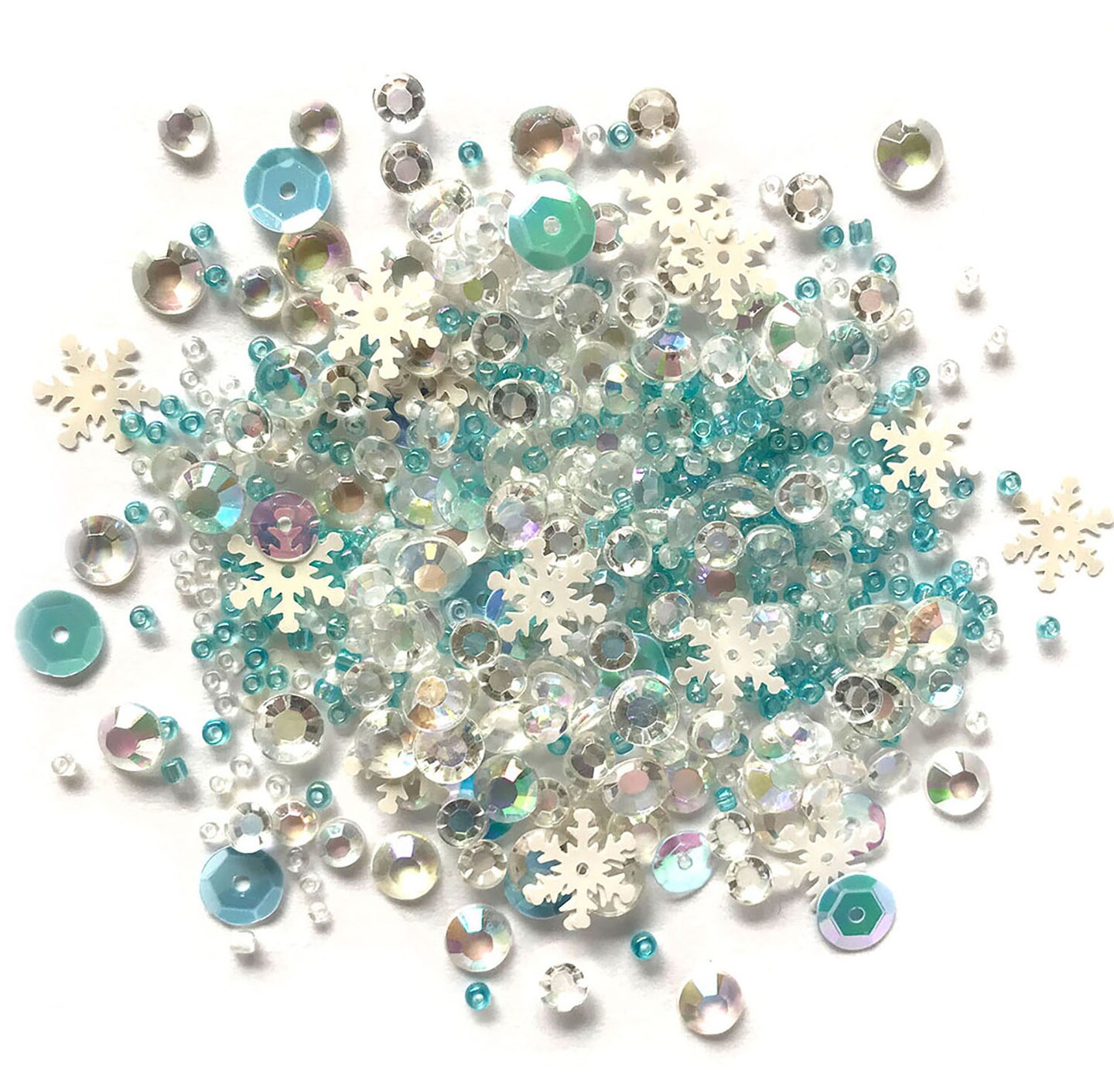 Buttons Galore Sparkletz&#xAE; Embellishment Bundle, Iridescent Diamonds, Half Pearls, Sequins &#x26; Seed Beads Winter - 40 Grams